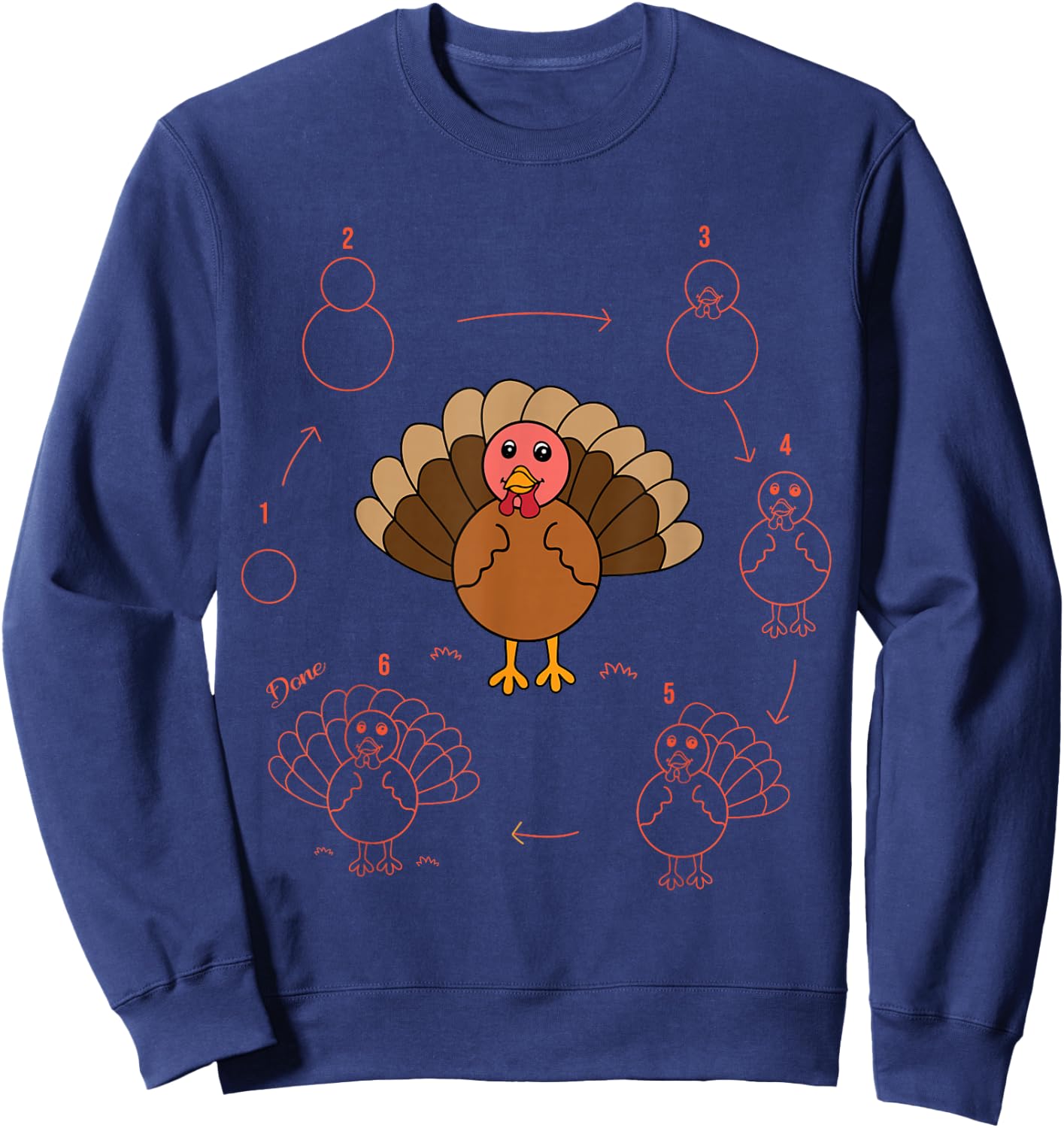 Turkey Thanksgiving Lovers Art Teacher and Student Sweatshirt - Sweatshirt | Navy