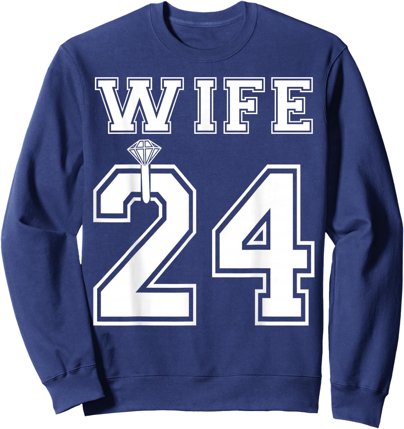 2024 Wife Husband Matching Engagement Party Honeymoon Sweatshirt - Sweatshirt | Navy