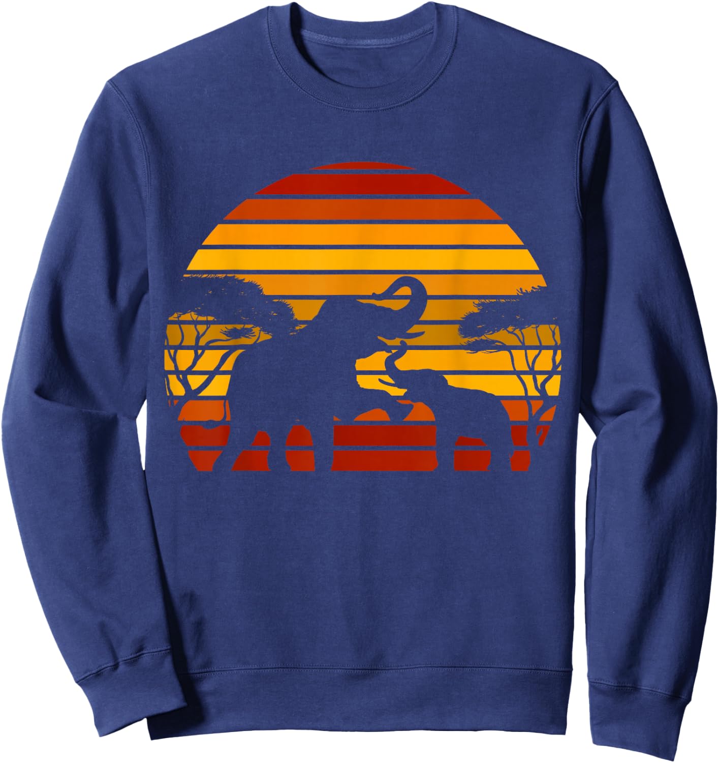 Retro Africa Savannah Zoo Animal Gift Animal Motif Elephant Sweatshirt - Sweatshirt | Navy