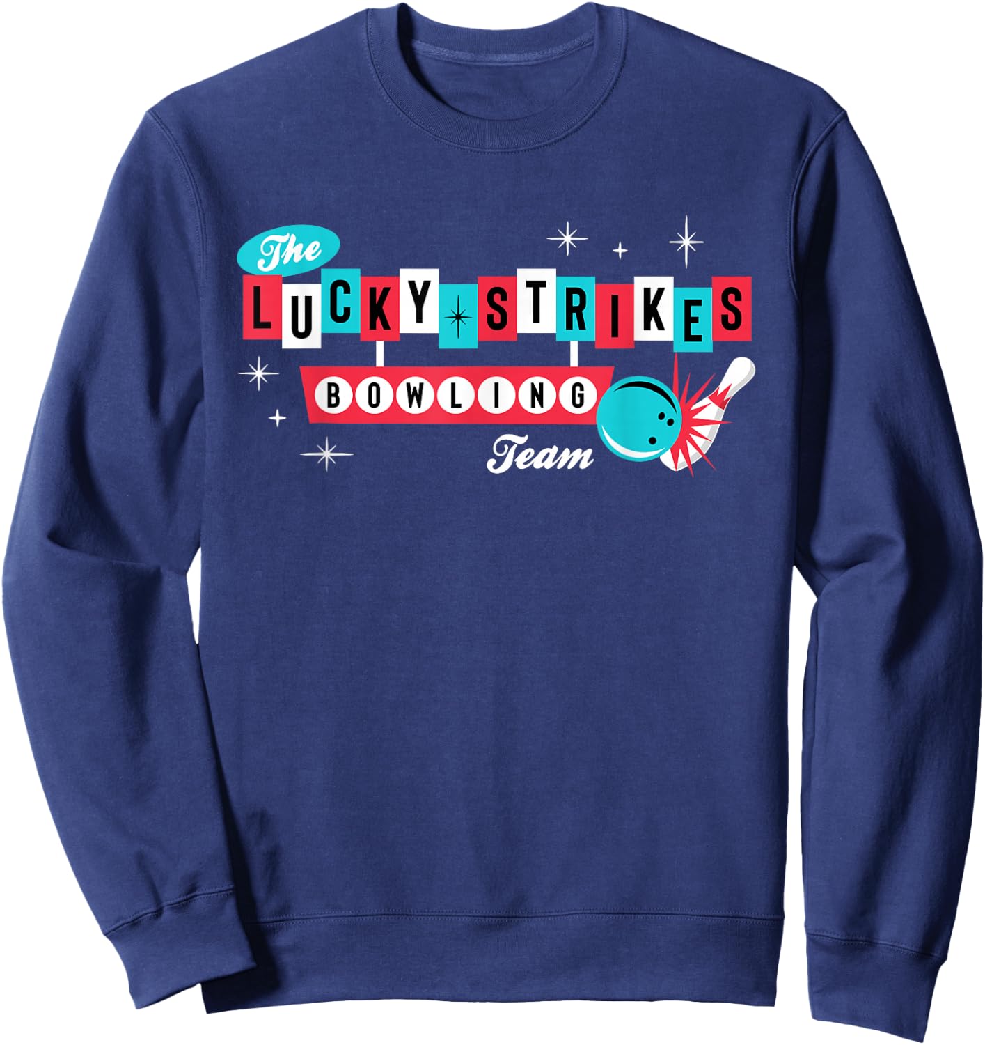 Lucky Strikes Bowling Team - Retro Men Women or Kids Sweatshirt - Sweatshirt | Navy