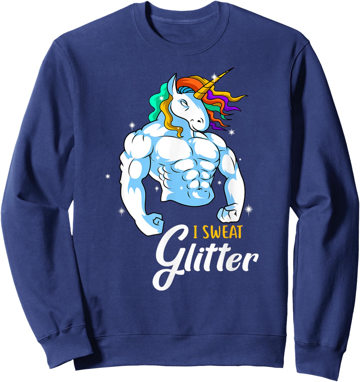 Weightlifing Barbell - Funny Workout Weightlifting Unicorn Sweatshirt - Sweatshirt | Navy
