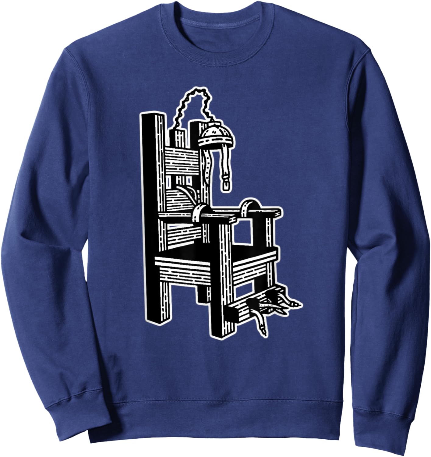 Electric Chair Blackwork Minimal Sweatshirt - Sweatshirt | Navy