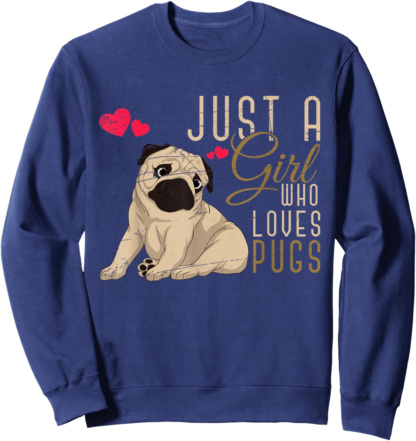 Cute Dog Owner Women Girls Pugs Lover Dog Animal Pug Sweatshirt - Sweatshirt | Navy