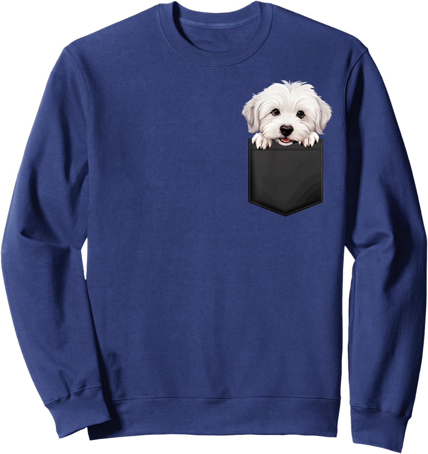 Coton De Tulear Puppy Dog In Pocket Cute Pet Lover Men Women Kids Sweatshirt - Sweatshirt | Navy