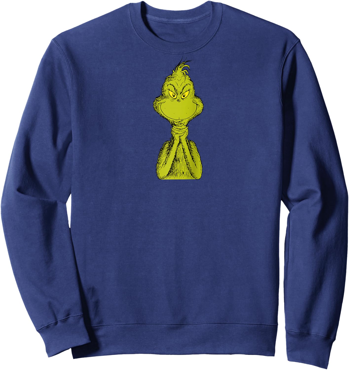 Dr. Seuss Classic Sly Grinch Raglan Baseball Sweatshirt - Sweatshirt | Navy