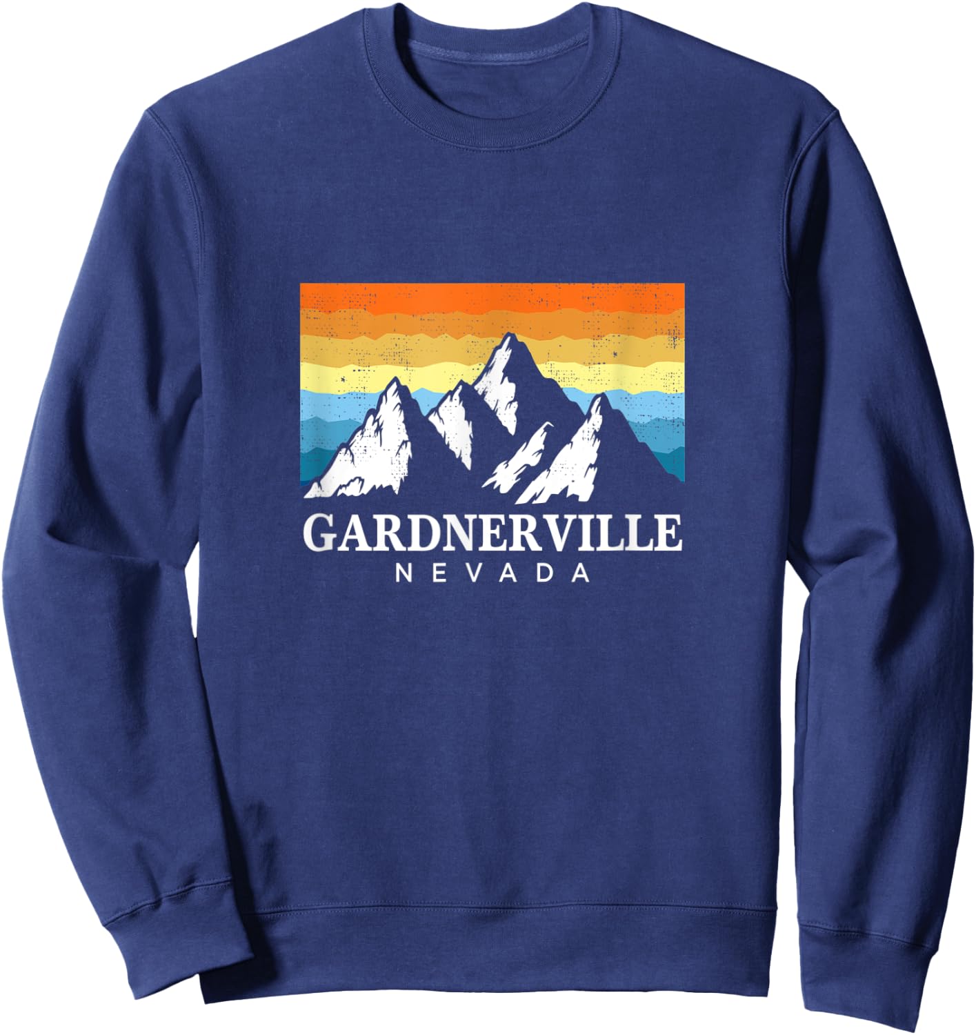 Vintage Gardnerville, Nevada Mountain Hiking Souvenir Print Sweatshirt - Sweatshirt | Navy