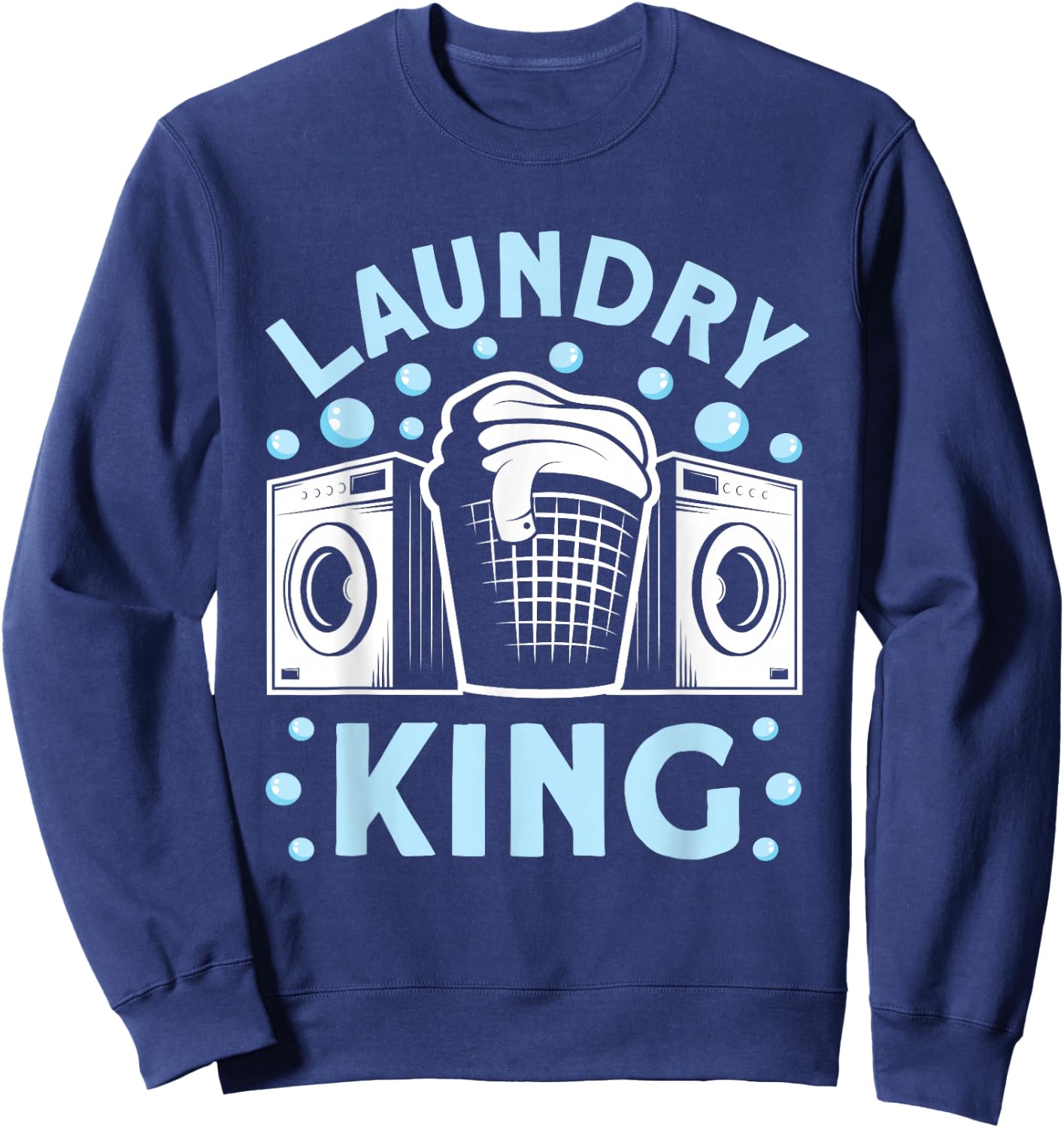 Laundry King Women's Black Modern King Laundry Worker Sweatshirt - Sweatshirt | Navy