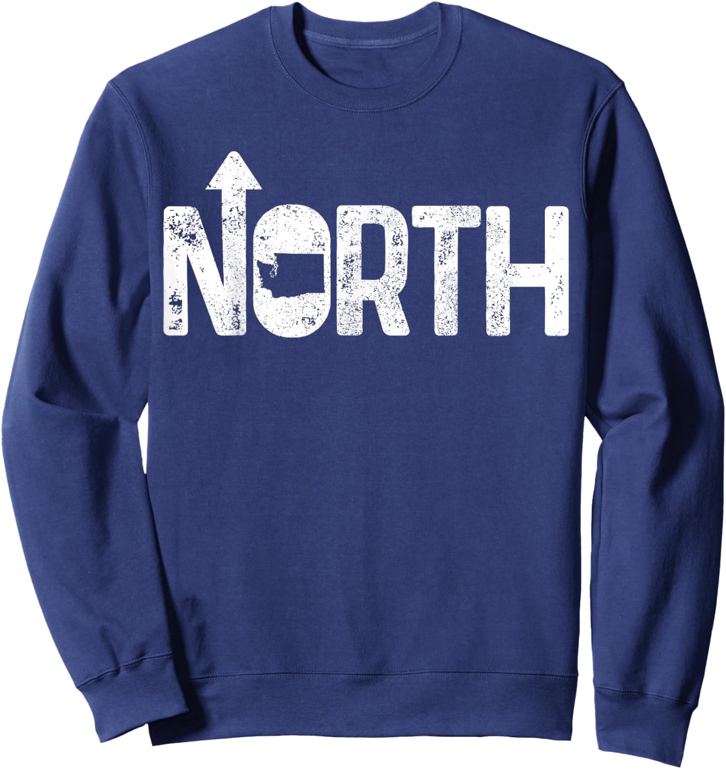 Washington Up North PNW Pacific Northwest State Map Gift Sweatshirt - Sweatshirt | Navy