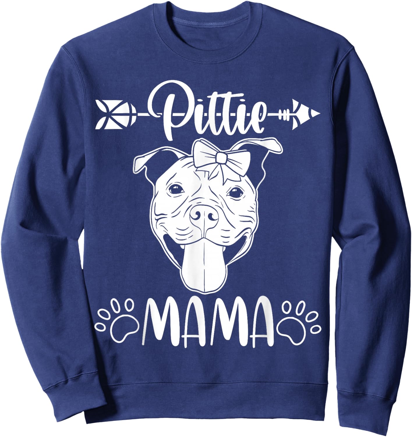 Dog Mummy Pittie Mama Pitbull Mum Mother's Day Pitbull Dogs Sweatshirt - Sweatshirt | Navy