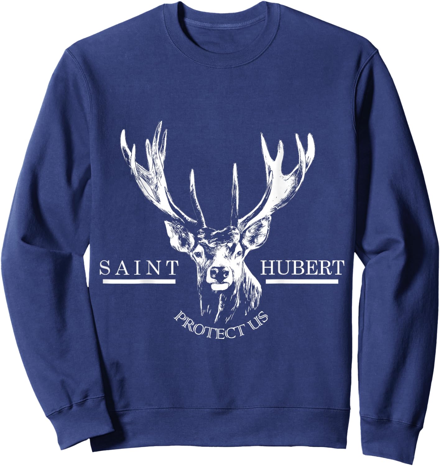 St. Hubert Hubertus Patron Saint of Hunters Stag Gifts Sweatshirt - Sweatshirt | Navy