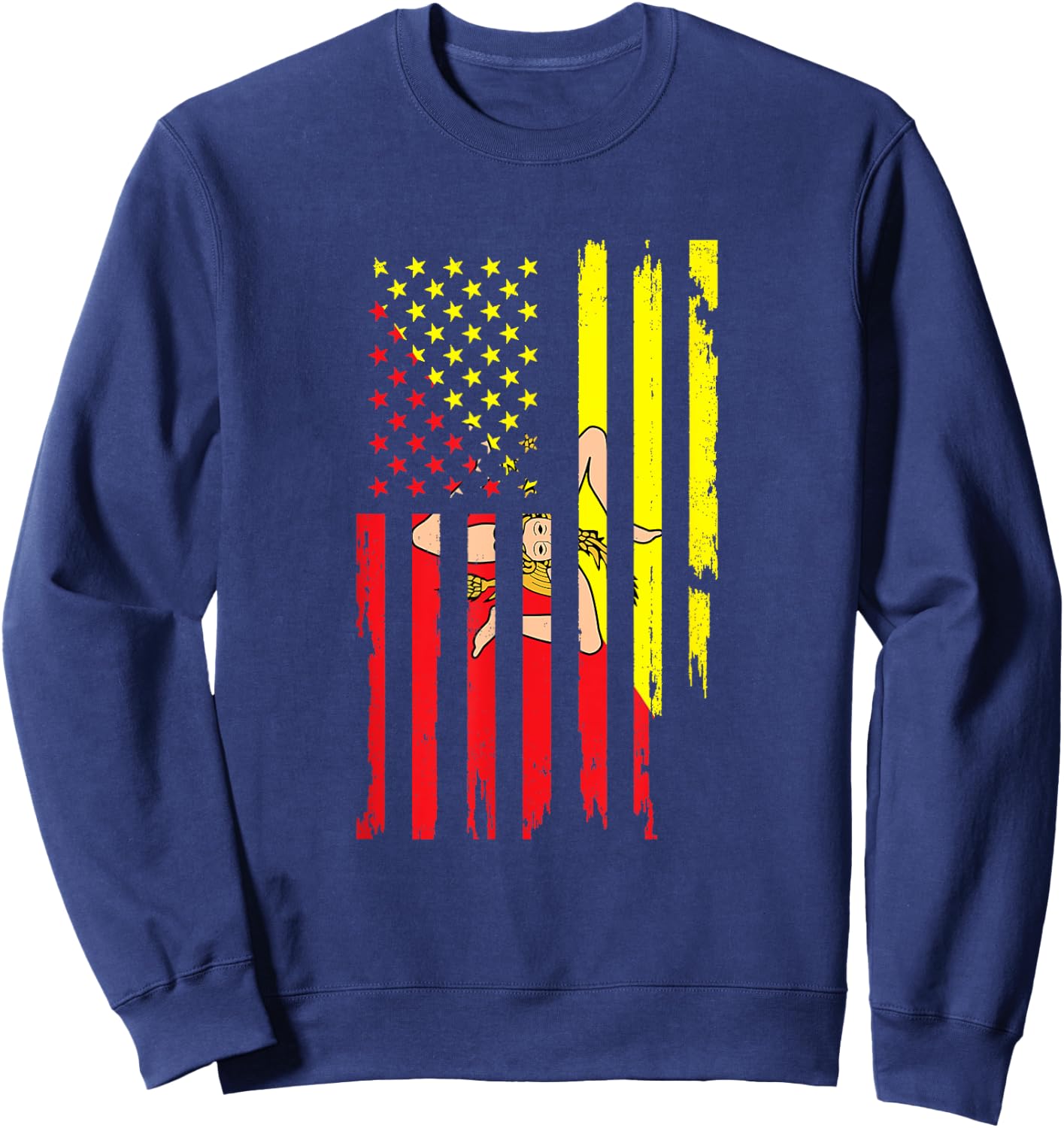 Sicilian American Flag of Sicily USA Sicilian Heritage Flag Women Kids Men Sweatshirt - Sweatshirt | Navy