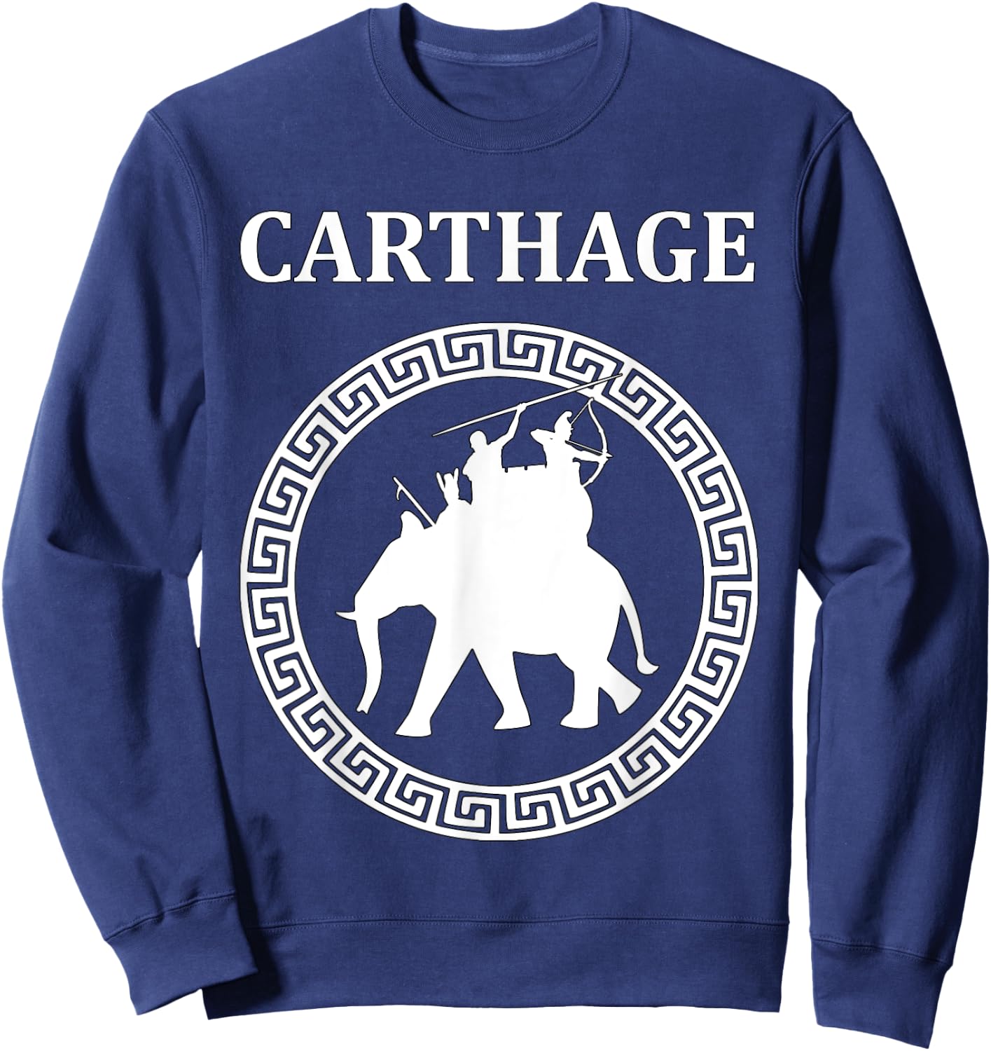 Ancient Carthage Hannibal War Elephant Sweatshirt - Sweatshirt | Navy