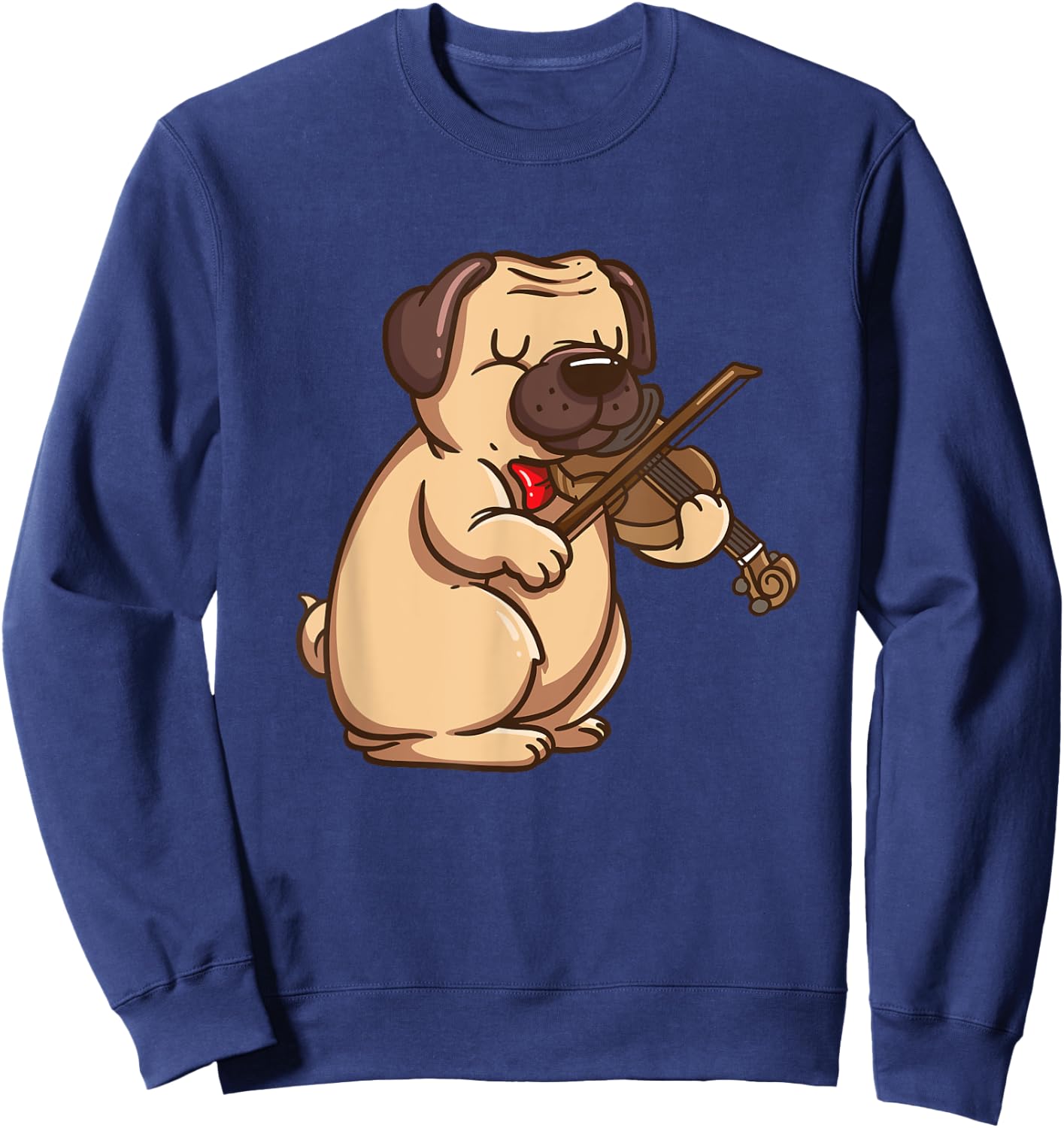 Geiger Pug Dog Violin Viola Player Music Gift Sweatshirt - Sweatshirt | Navy