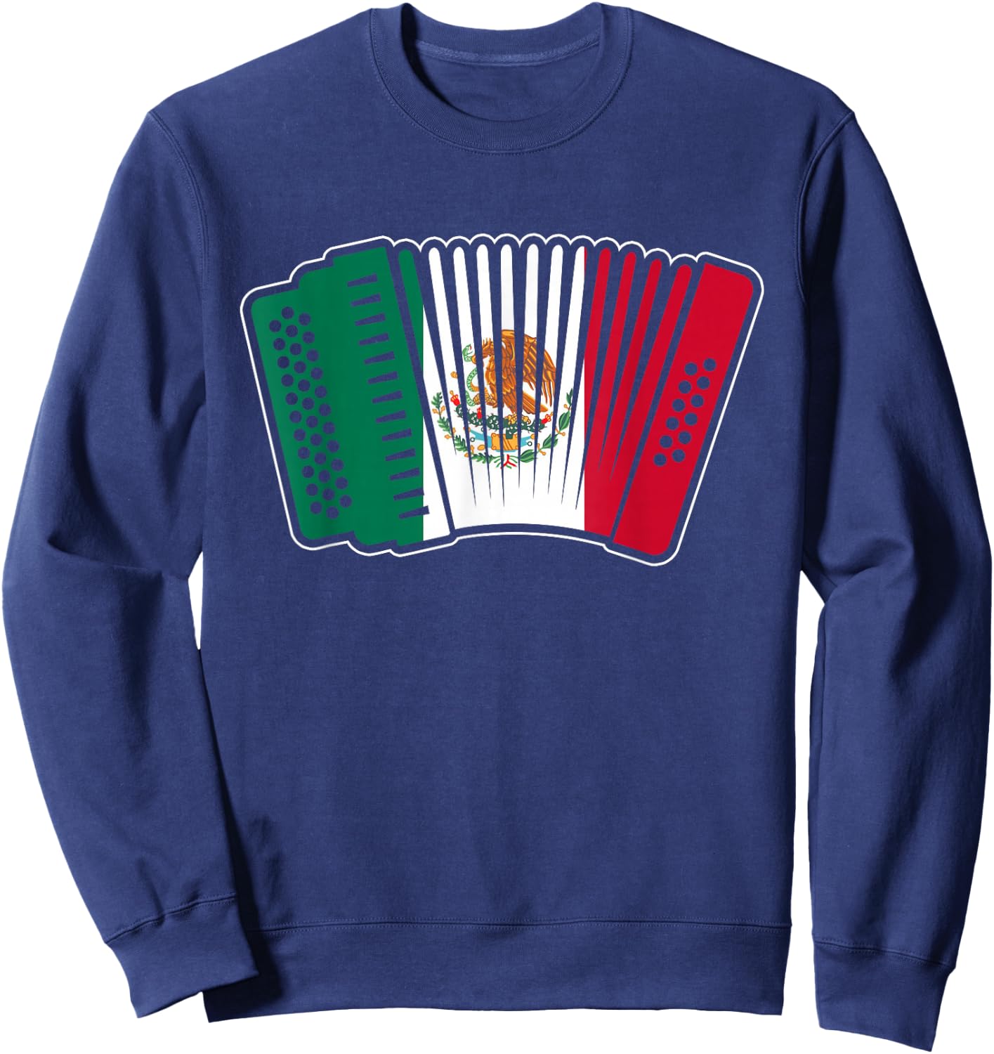 Mexican Flag Accordion Proud Norteño Music Player Sweatshirt - Sweatshirt | Navy