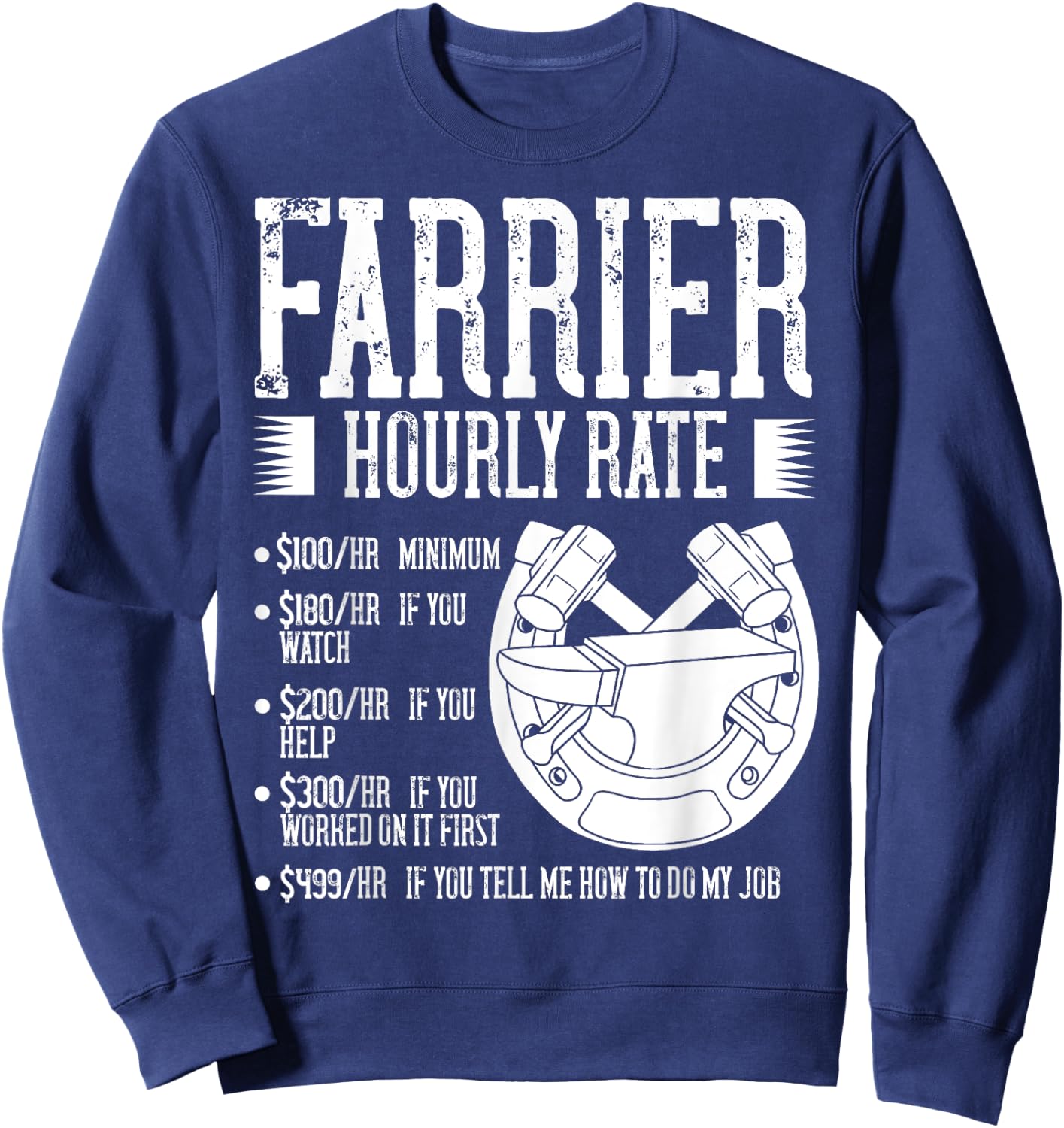 Farrier Horseshoe Gift Hoof Tools Sweatshirt - Sweatshirt | Navy