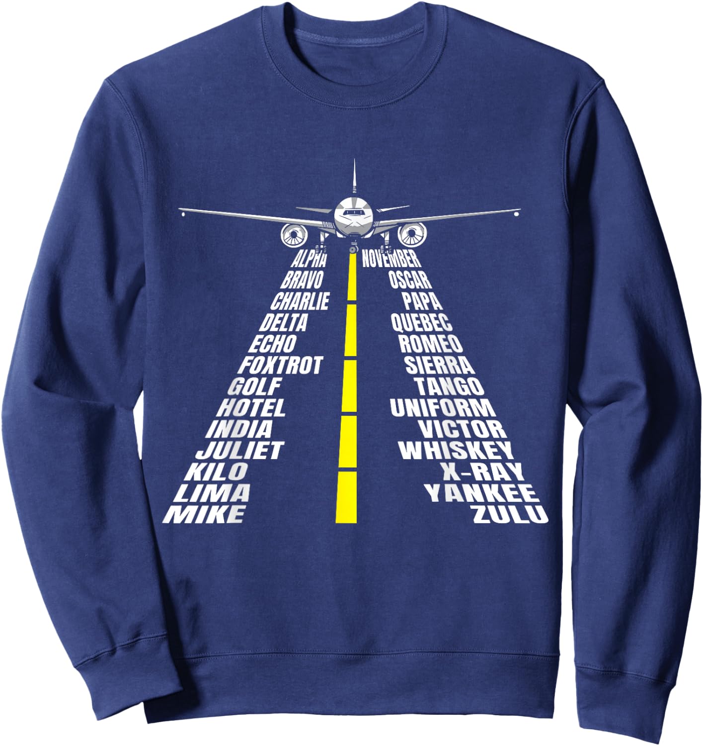 Phonetic Alphabet Aircraft Pilot Plane Aviator Airplane Sweatshirt - Sweatshirt | Navy