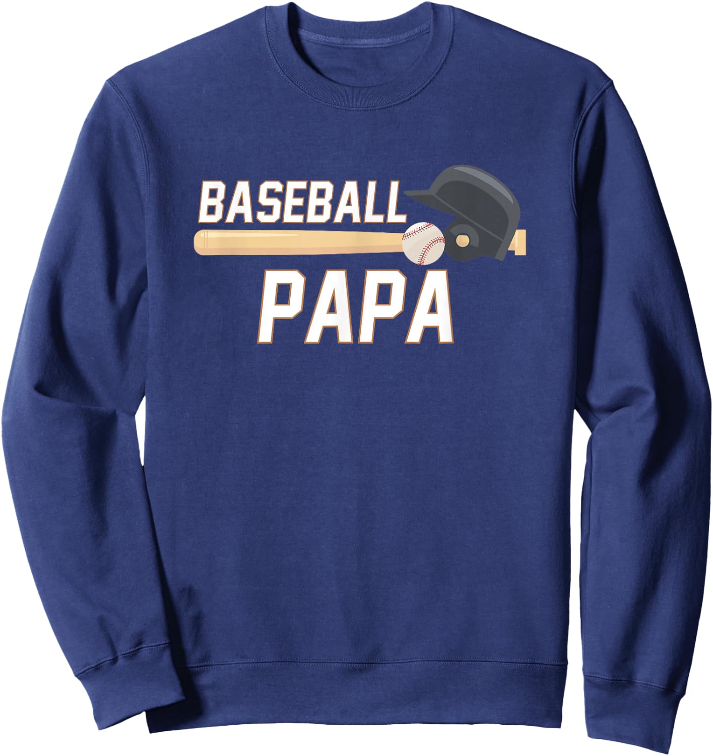 Baseball Papa Fathers Day Baseball Grandpa Sweatshirt - Sweatshirt | Navy