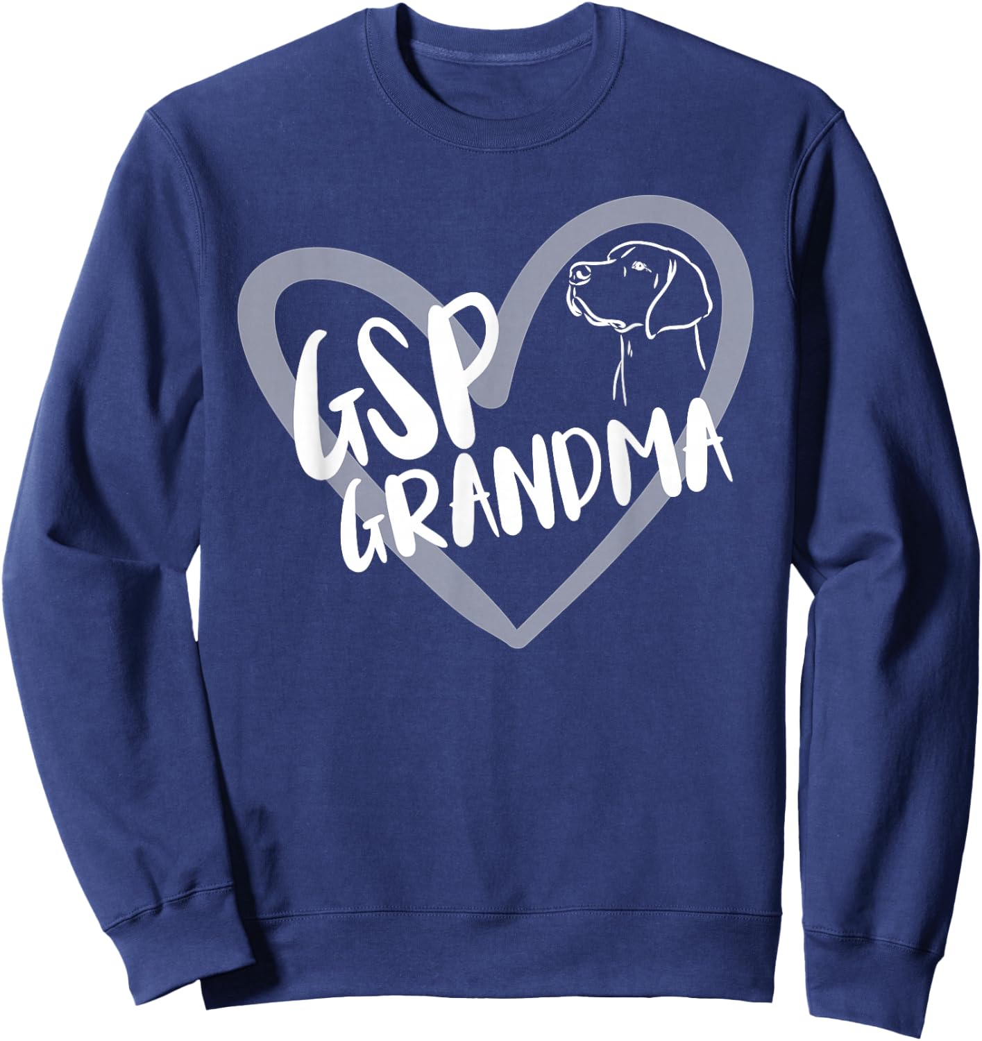GSP Grandma Heart German Shorthaired Pointer Dog Lover Sweatshirt - Sweatshirt | Navy