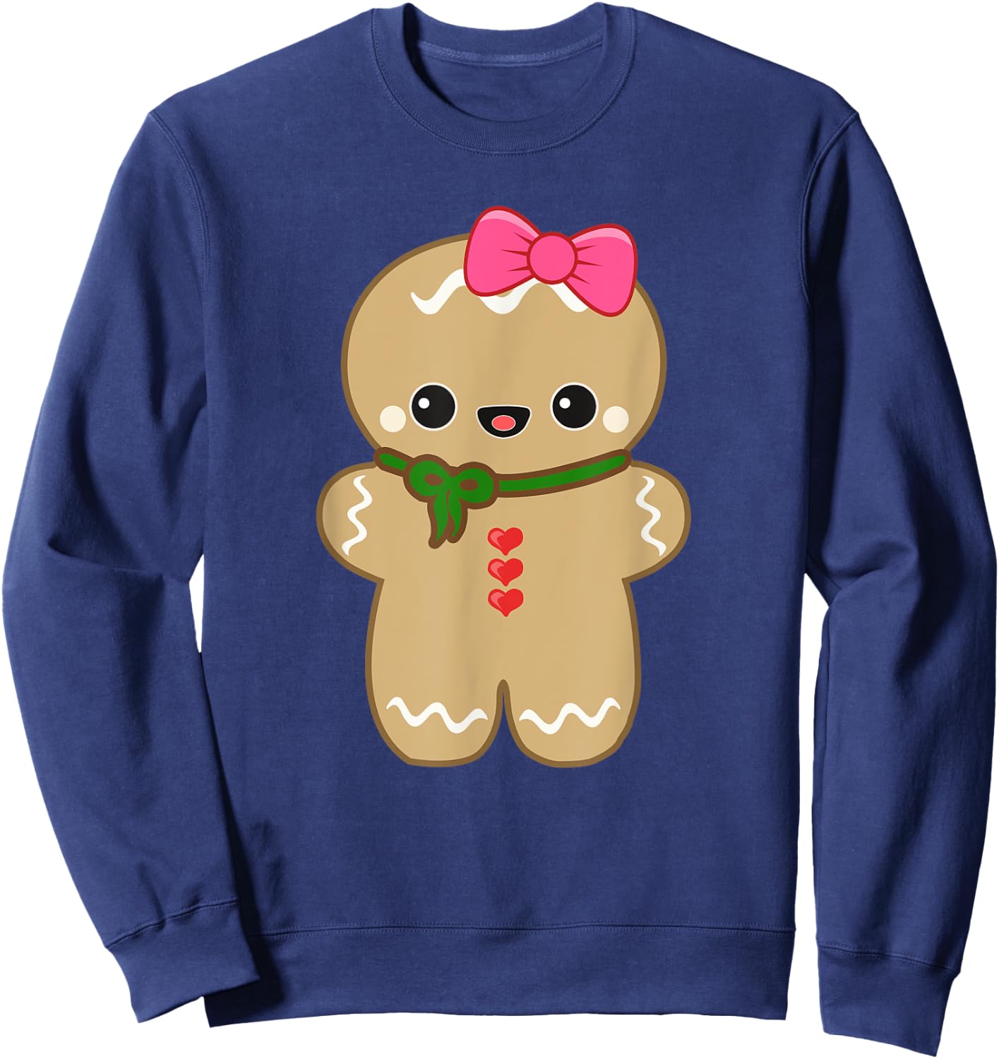 Funny Gingerbread Man Christmas Women & Girl Sweatshirt - Sweatshirt | Navy
