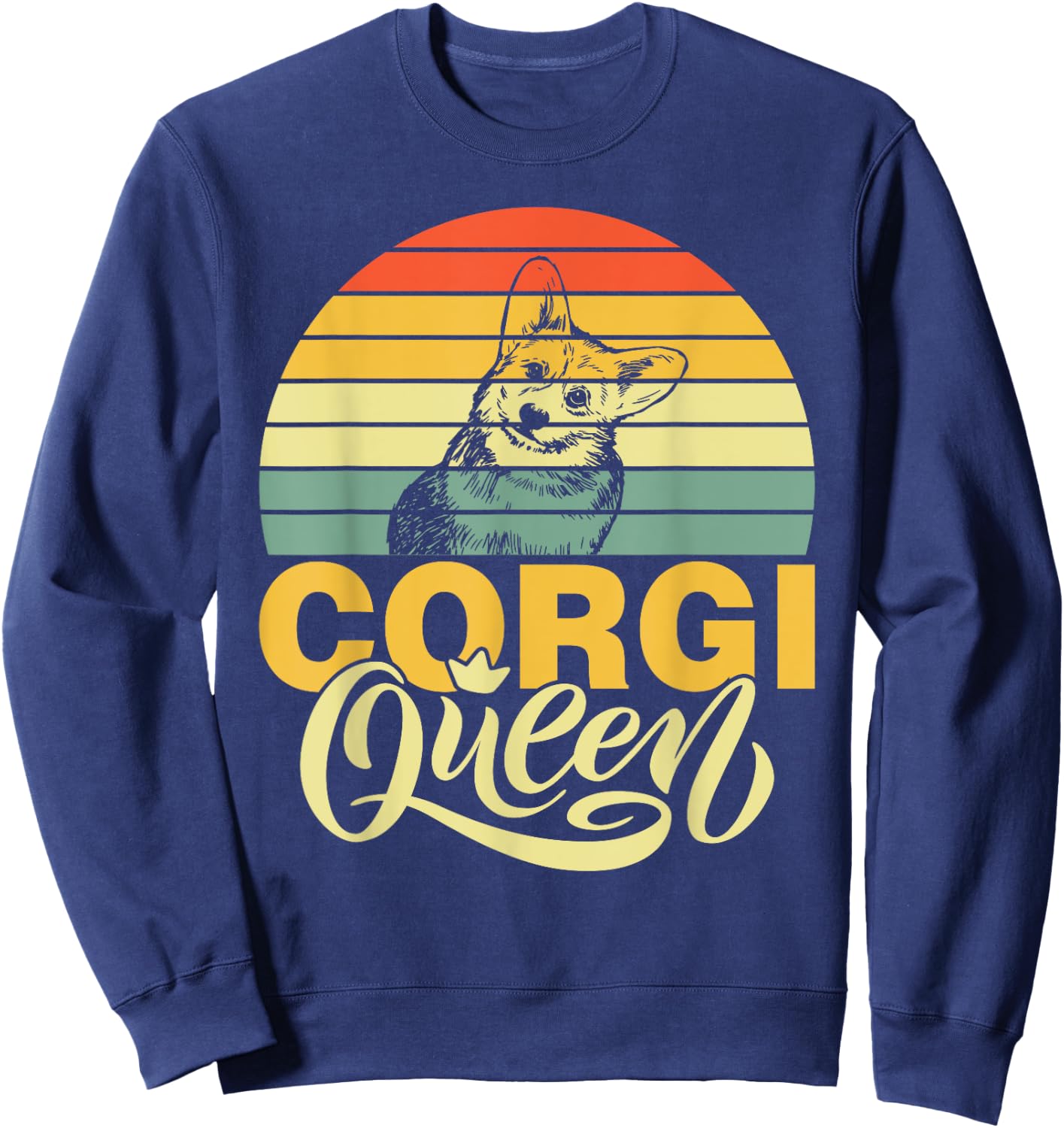 Corgi Queen Sweatshirt - Sweatshirt | Navy