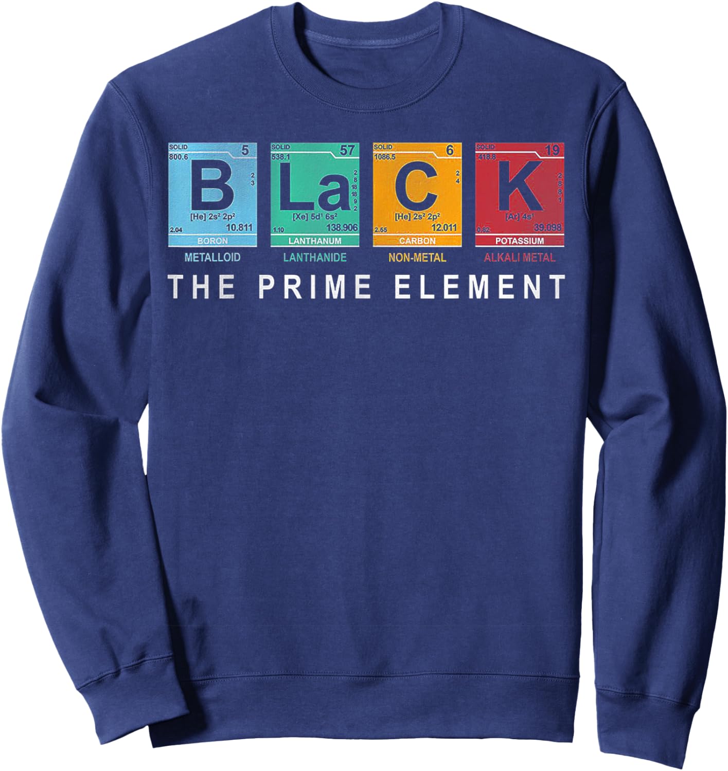 Black The Prime Element Periodic Table Sweatshirt - Sweatshirt | Navy