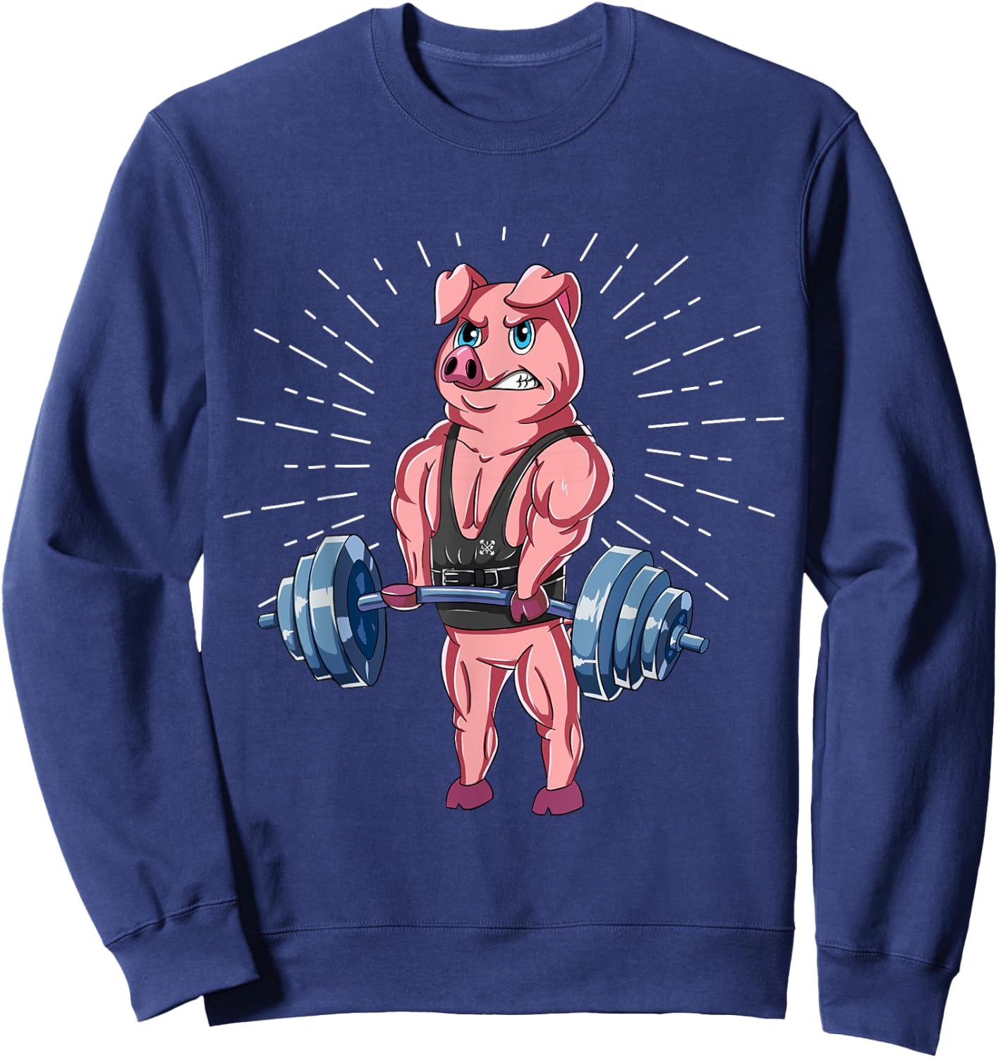 Pig Deadlift Fitness Gym Weightlifting Sweatshirt - Sweatshirt | Navy