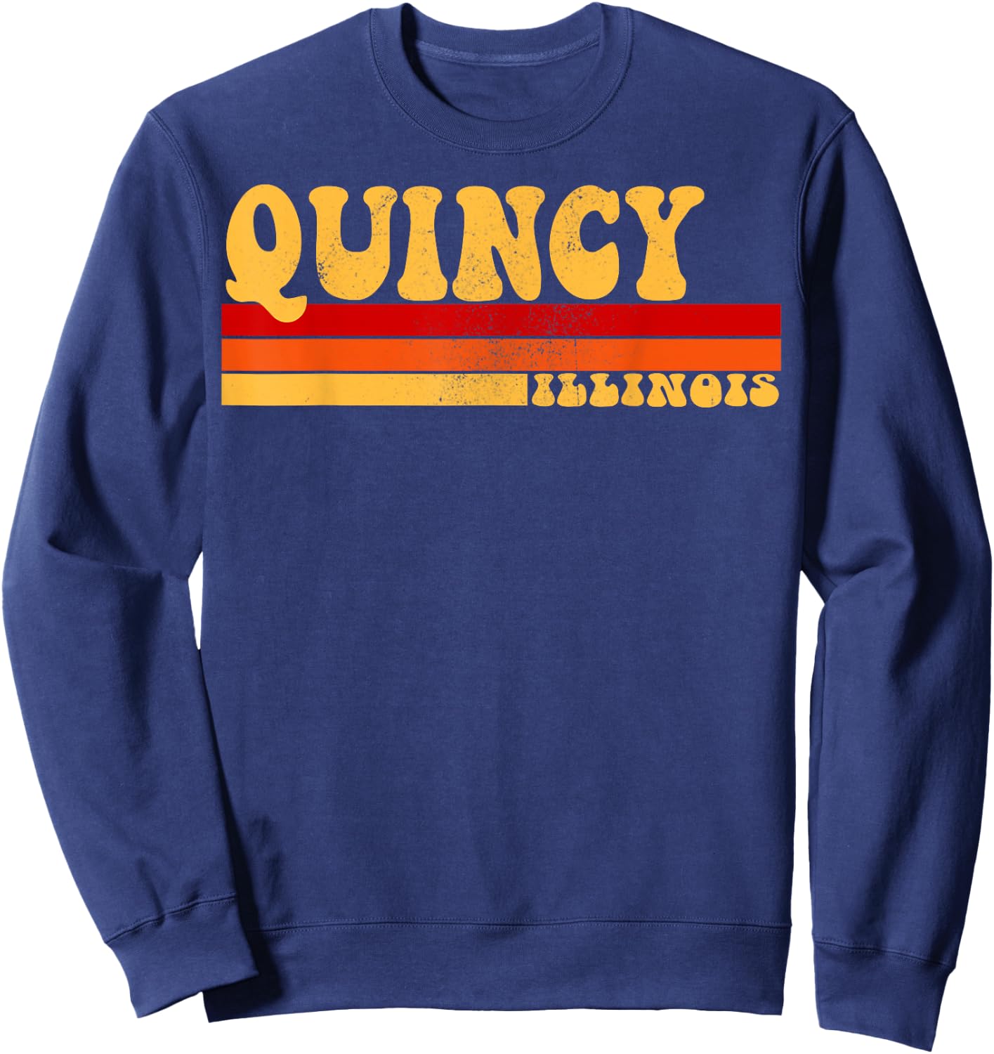 QUINCY Illinois City Vintage Roots Retro Design 70s 80s Sweatshirt - Sweatshirt | Navy