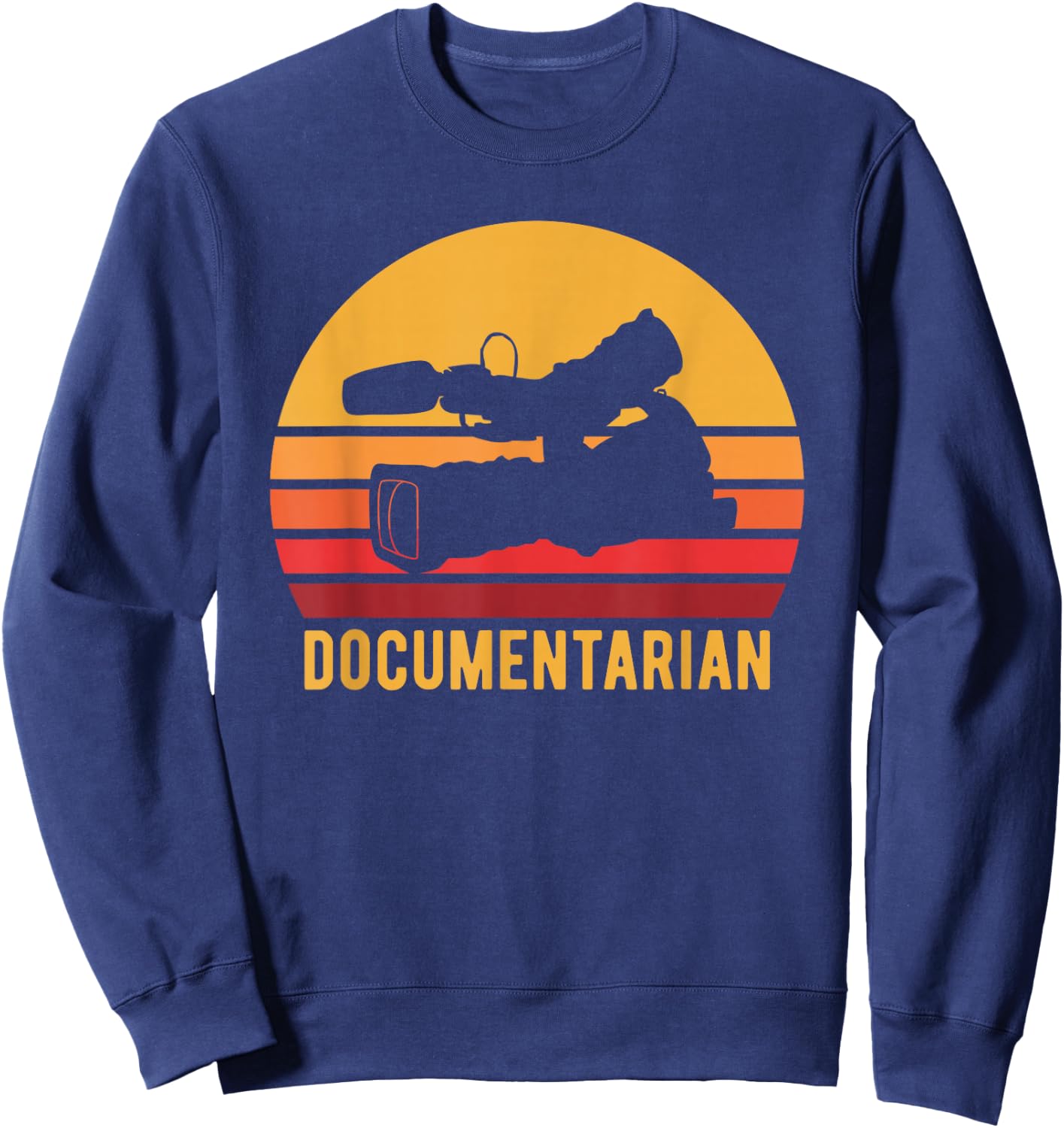 Retro Documentarian Filmmaking Camera Documentary Filmmaker Sweatshirt - Sweatshirt | Navy