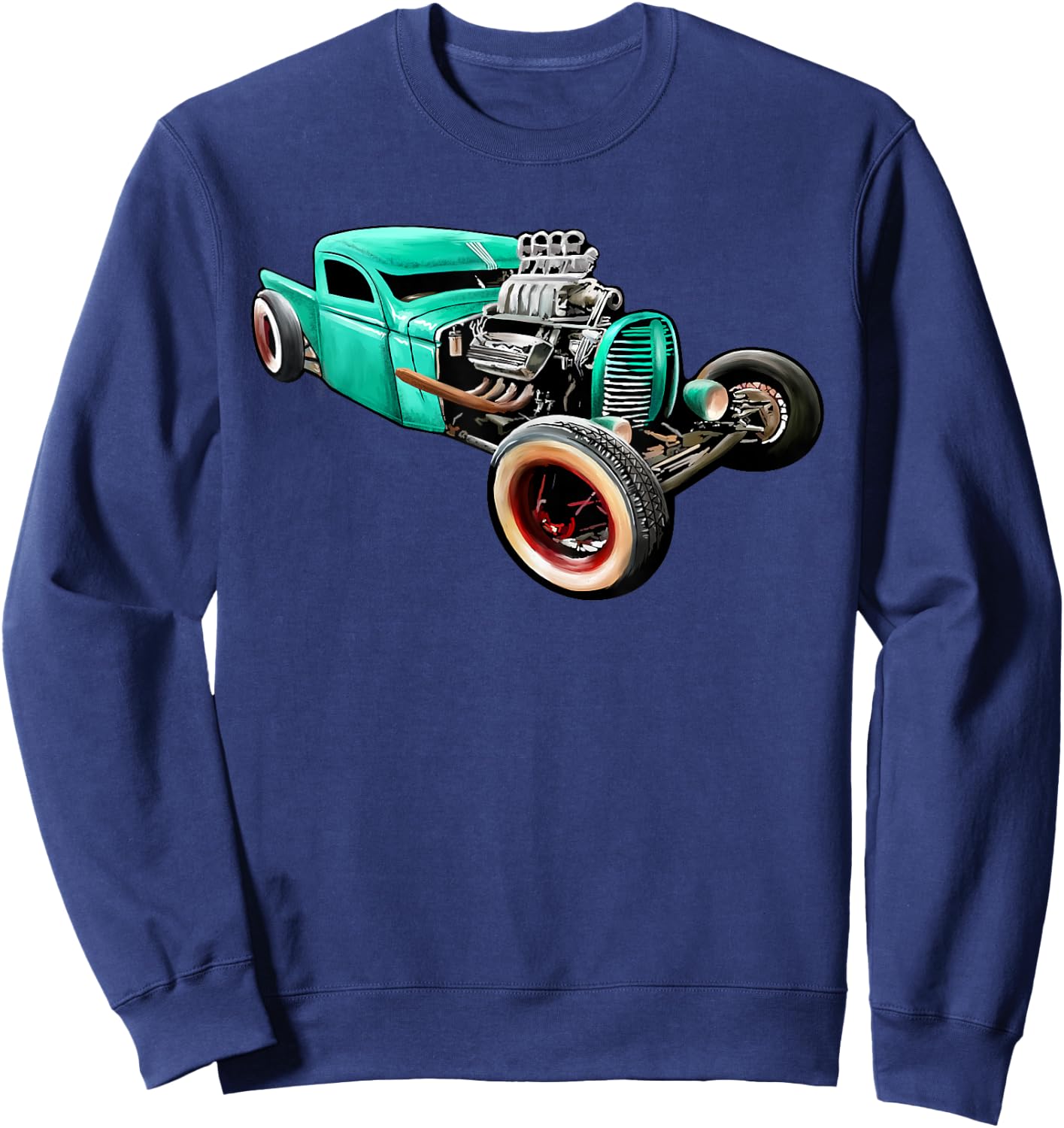 Rust Bucket Outline Funny Hot Retro Rod Diesel Cars Gift Men Sweatshirt - Sweatshirt | Navy