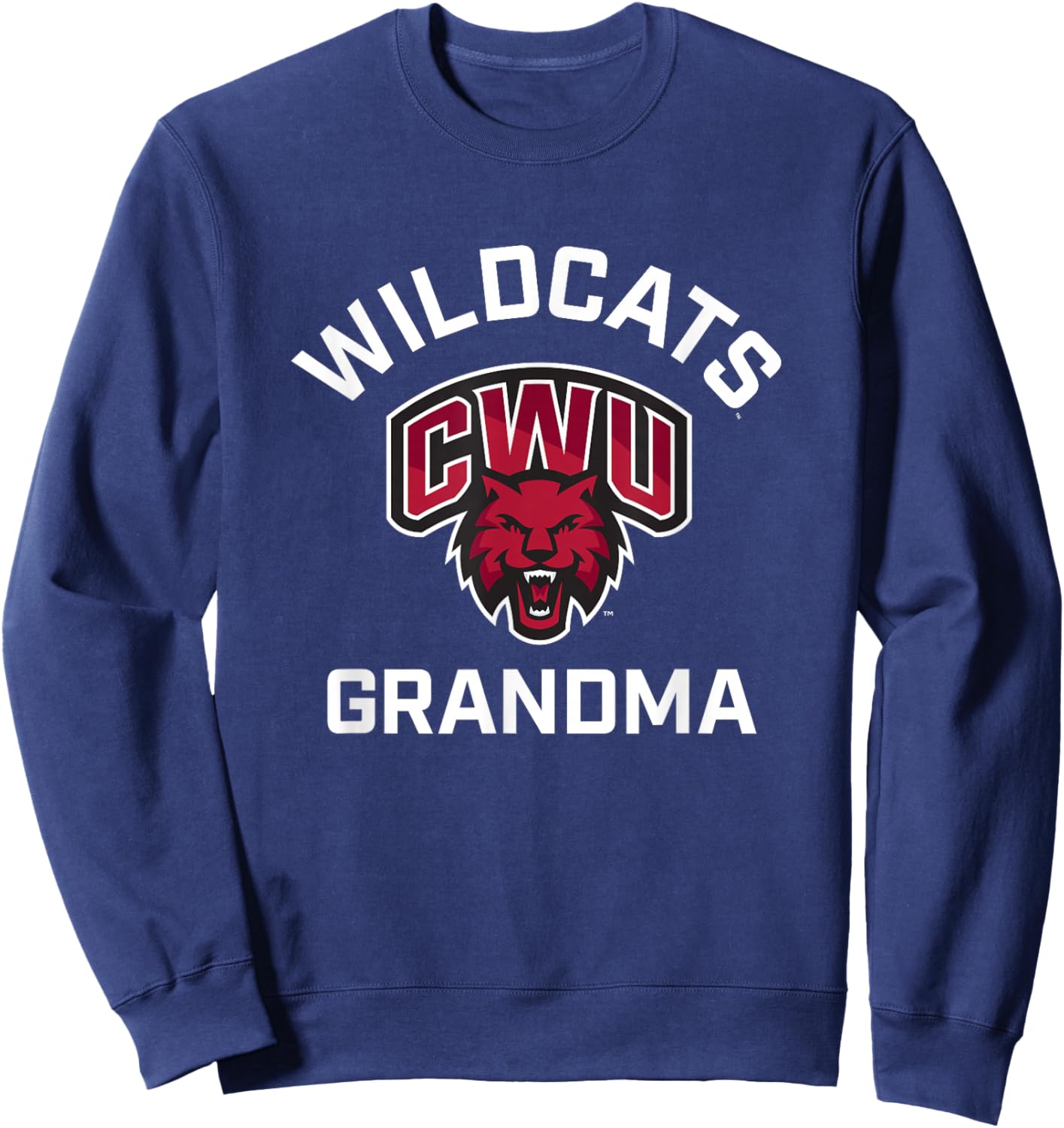 Central Washington University Wildcats Arched Grandma Sweatshirt - Sweatshirt | Navy