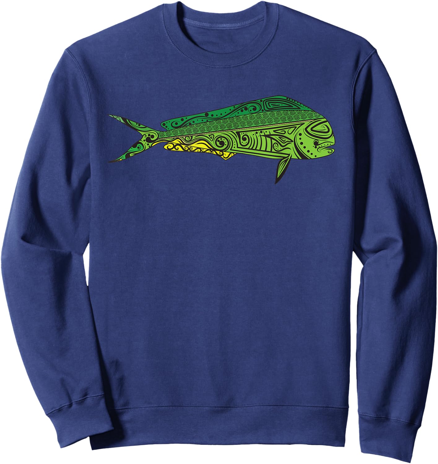 Mahi Mahi - Native Hawaiian - Hawaiian Tribal Sweatshirt - Sweatshirt | Navy