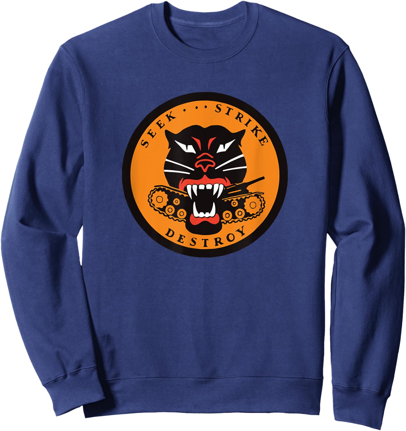 WWII Tank Destroyer Panther Seek Strike Destroy Sweatshirt - Sweatshirt | Navy