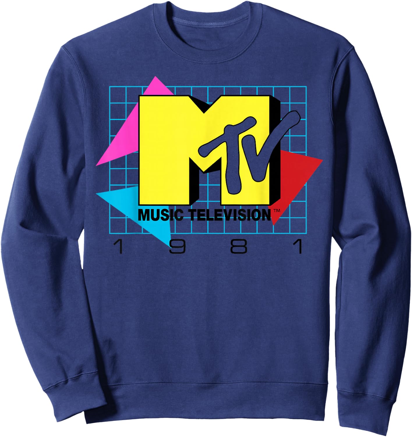 MTV Music Television 1981 Logo Small Sweatshirt - Sweatshirt | Navy