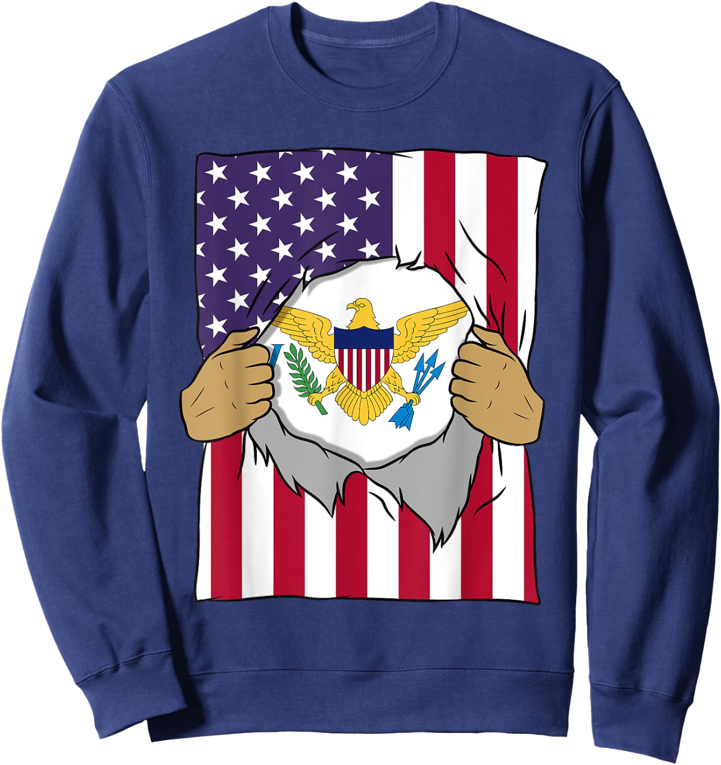 US Virgin Islands Flag Inside Me Home Islander American Gift Sweatshirt - Sweatshirt | Navy