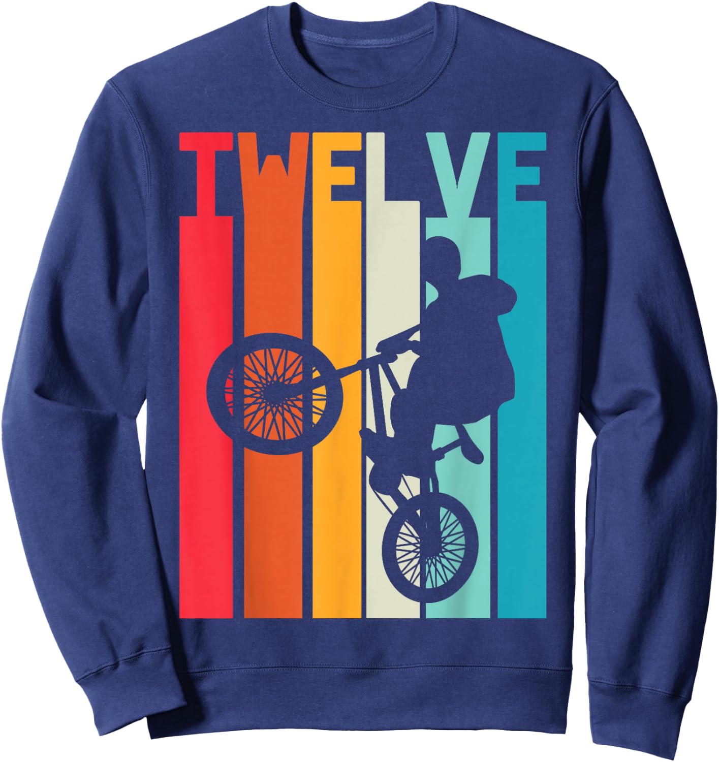 12 Year Old BMX Birthday Gift Party Boys Dirt Biking 12th Sweatshirt - Sweatshirt | Navy