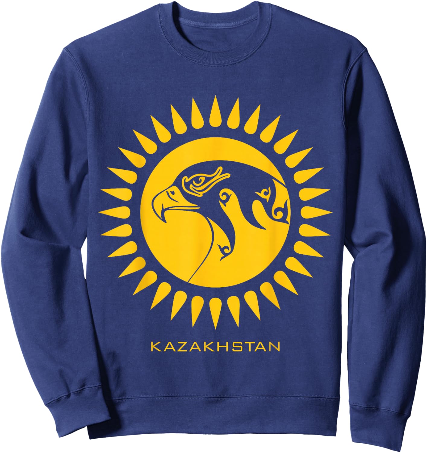 Republic of Kazakhstan Qazaqstan Kazakhian Flag Sweatshirt - Sweatshirt | Navy