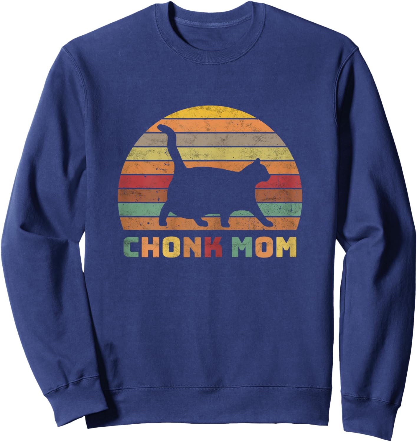 Funny Chonk Scale Cat Meme Memes Sweatshirt - Sweatshirt | Navy