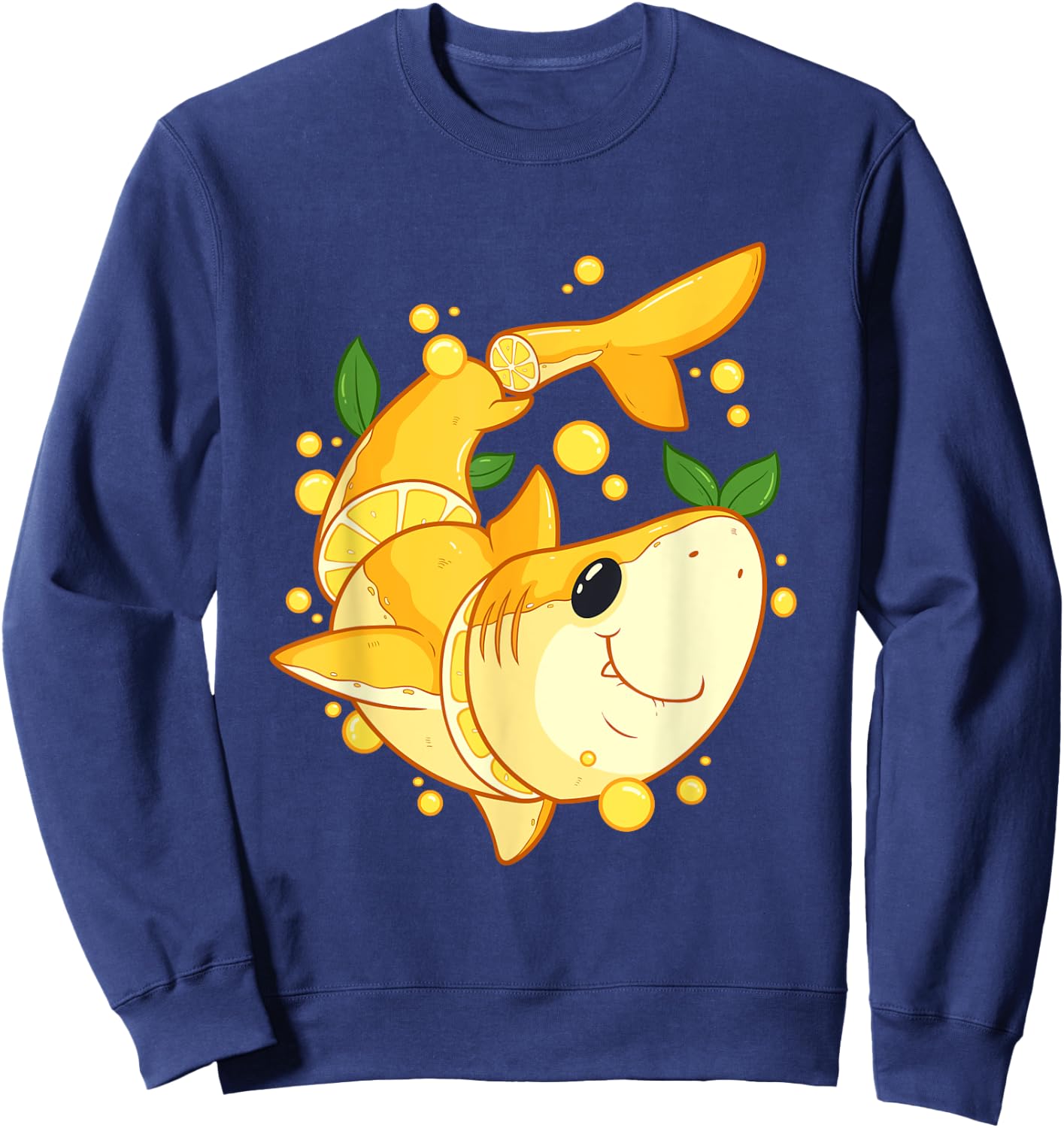 Funny Chopped Lemon Shark Word Game Shark Gift Sweatshirt - Sweatshirt | Navy