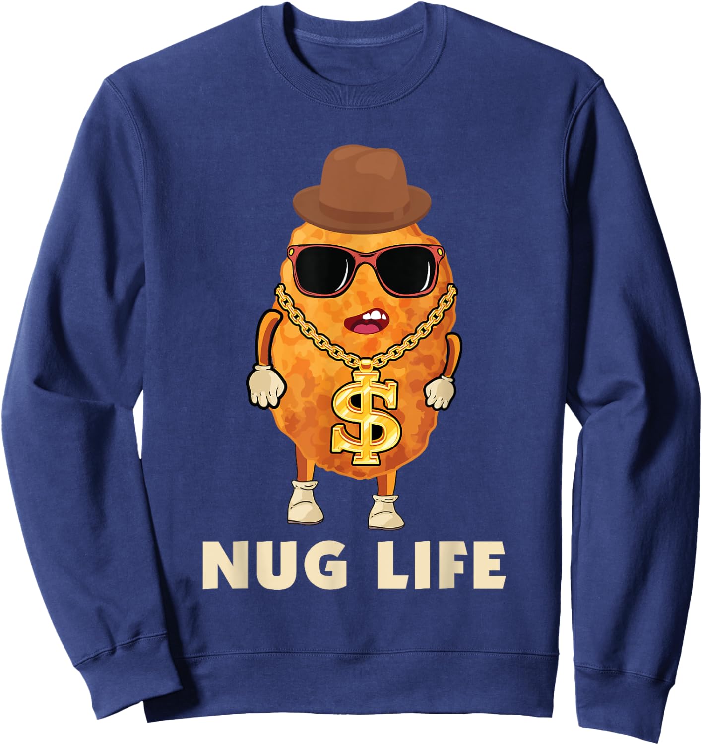 Funny Chicken Nugget Nug Life Tenders Gangster Costume Sweatshirt - Sweatshirt | Navy