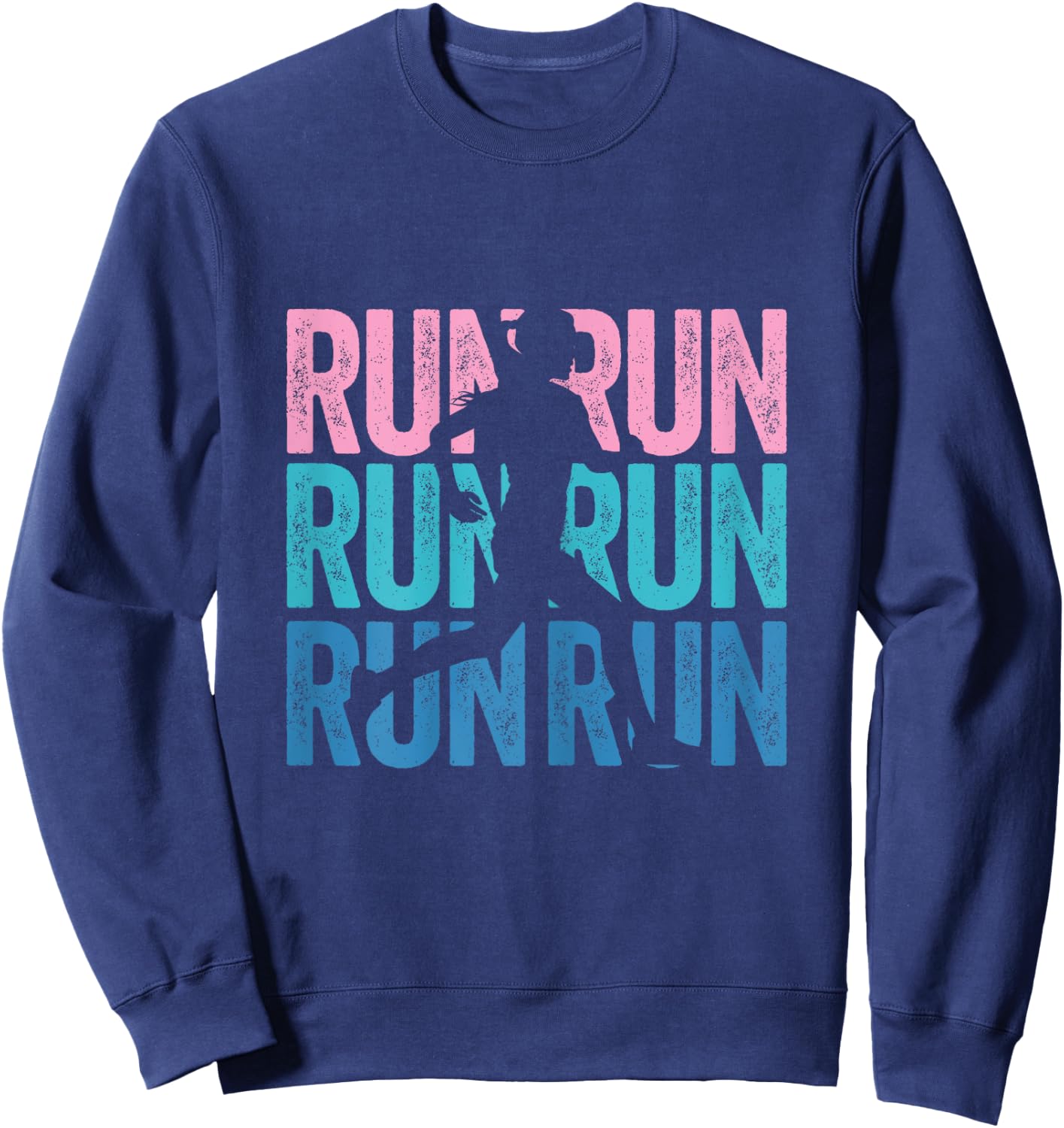 Retro RUN Runner Jogger Marathon Vintage for Girls Women Sweatshirt - Sweatshirt | Navy