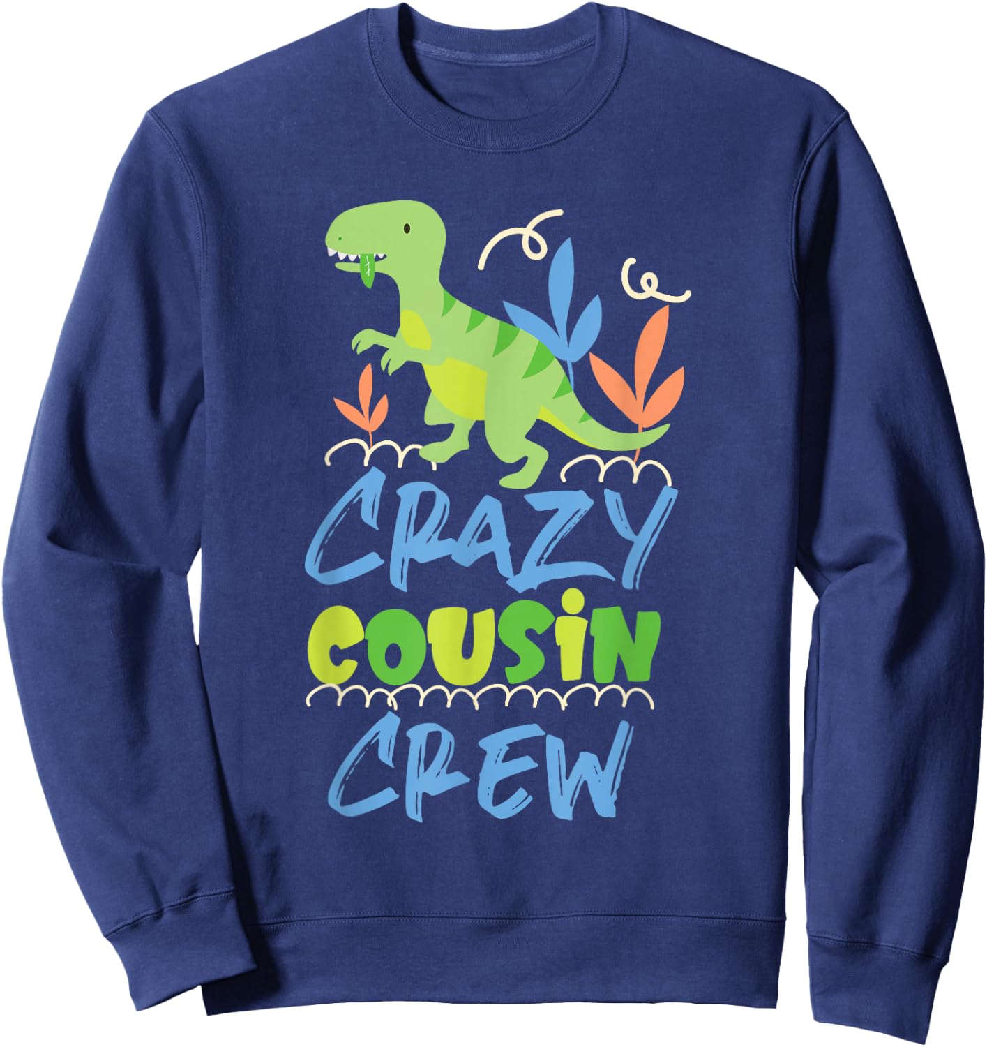 Crazy Cousin Crew Boys Dino Dinosaur Sweatshirt - Sweatshirt | Navy