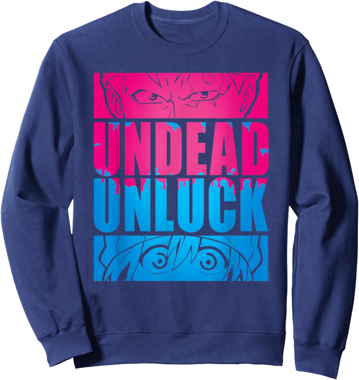 Undead Unluck Andy & Fuuko Eye Panels Sweatshirt - Sweatshirt | Navy