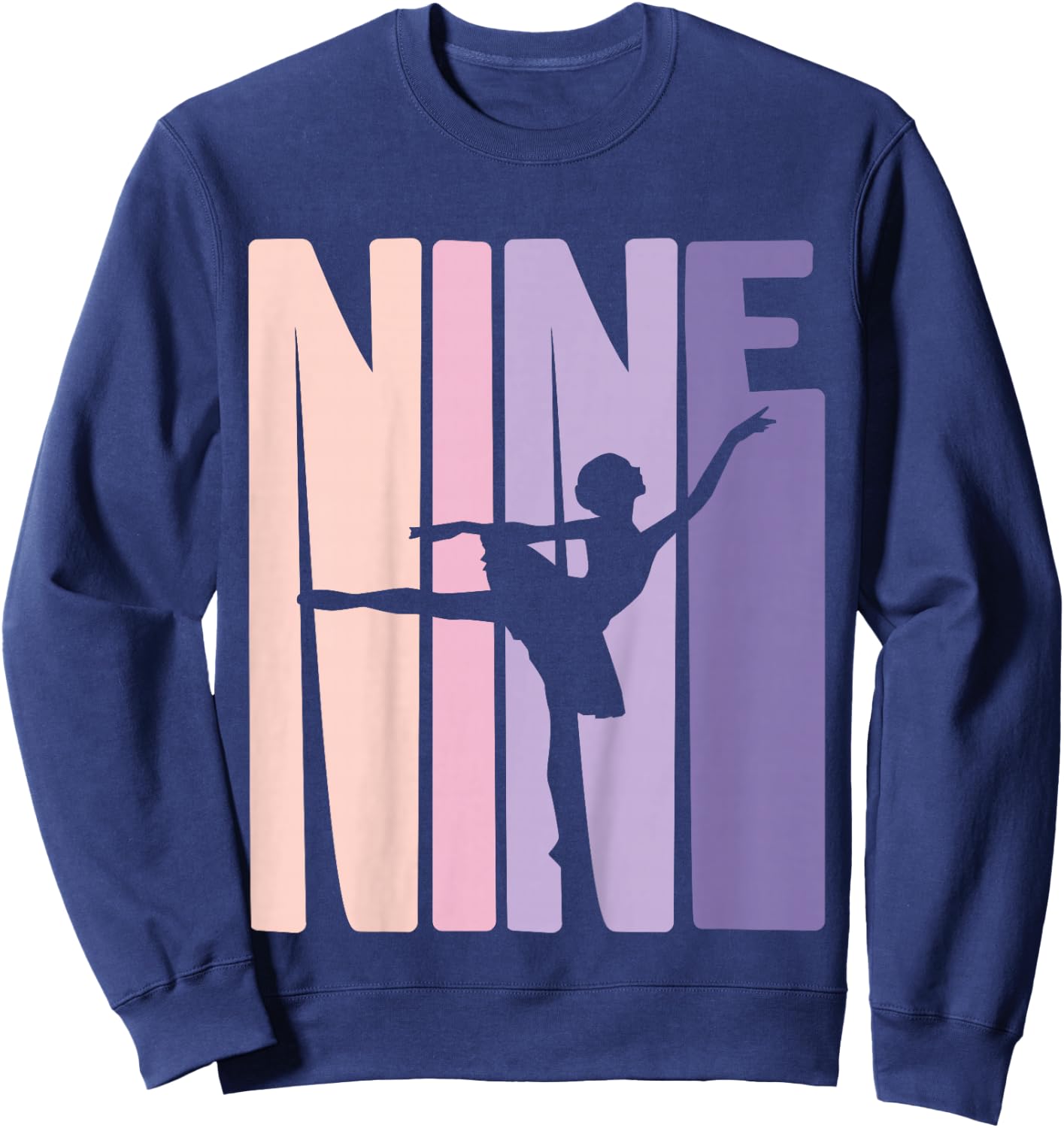 9th Birthday Gift Ballet Dancer 9 Years old Ballerina Girl Sweatshirt - Sweatshirt | Navy