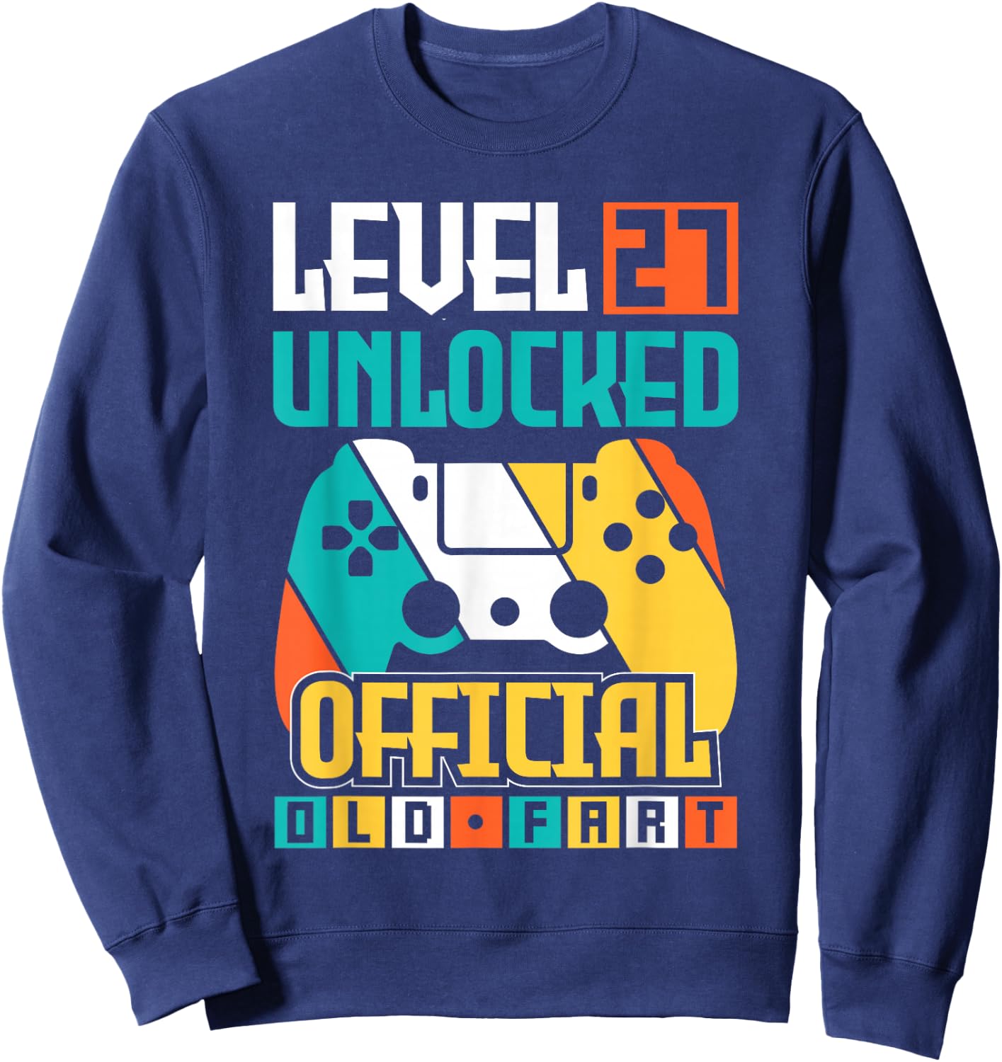 Unlocked Level 27 Birthday Boy Video Game Controller Sweatshirt - Sweatshirt | Navy