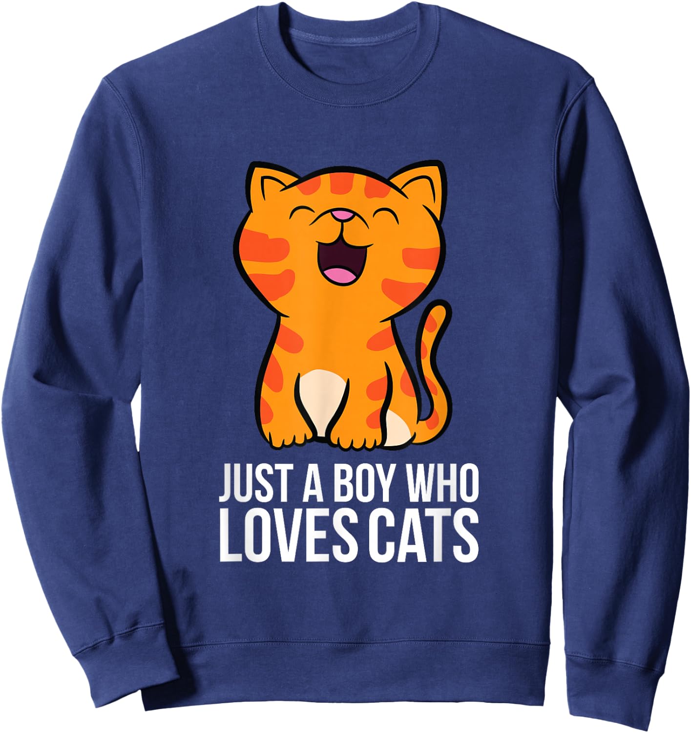 Just a Boy Who Loves Cats Sweatshirt - Sweatshirt | Navy