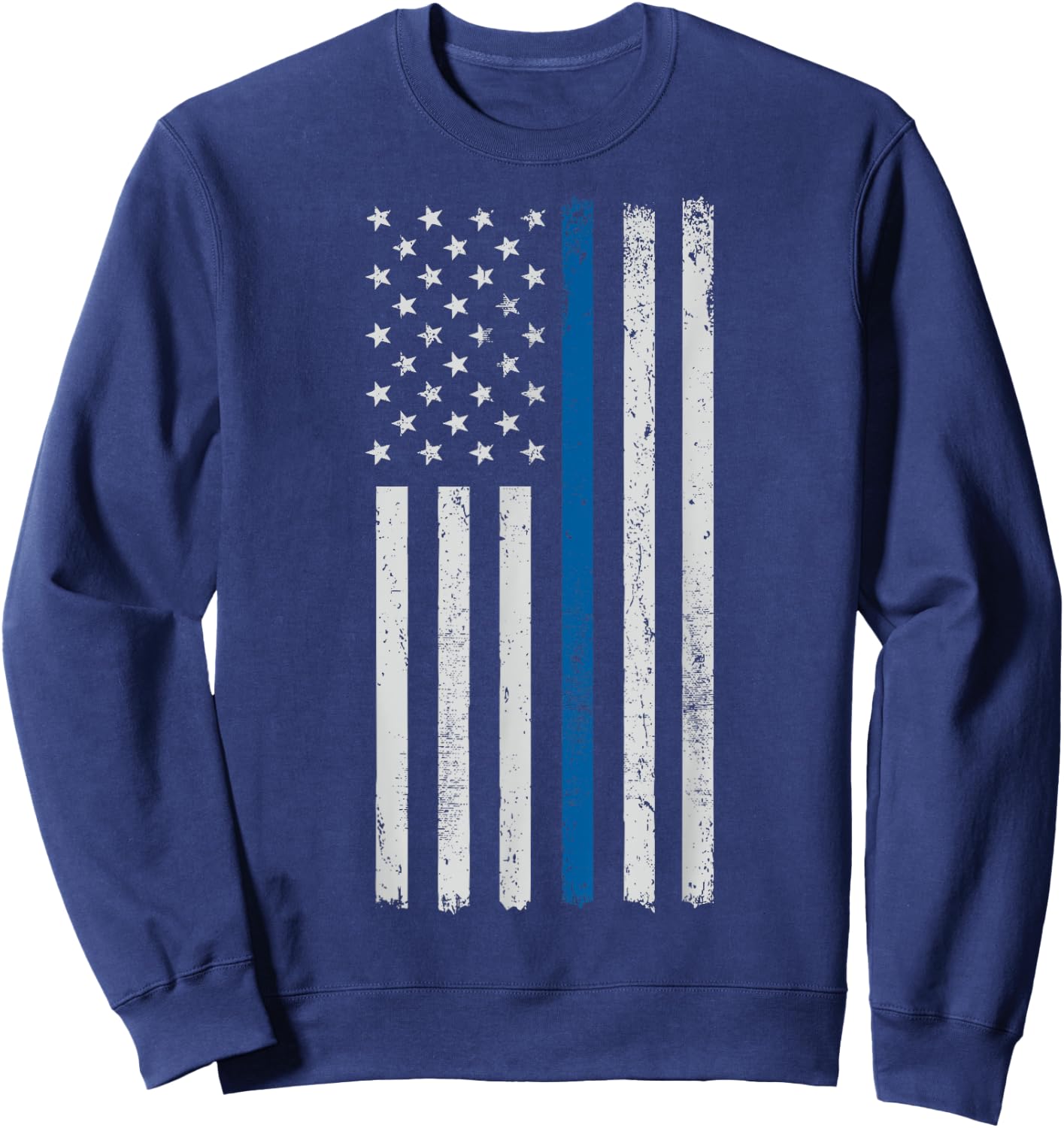 American Flag Thin Blue Line Police Support Lives Matter US Sweatshirt - Sweatshirt | Navy