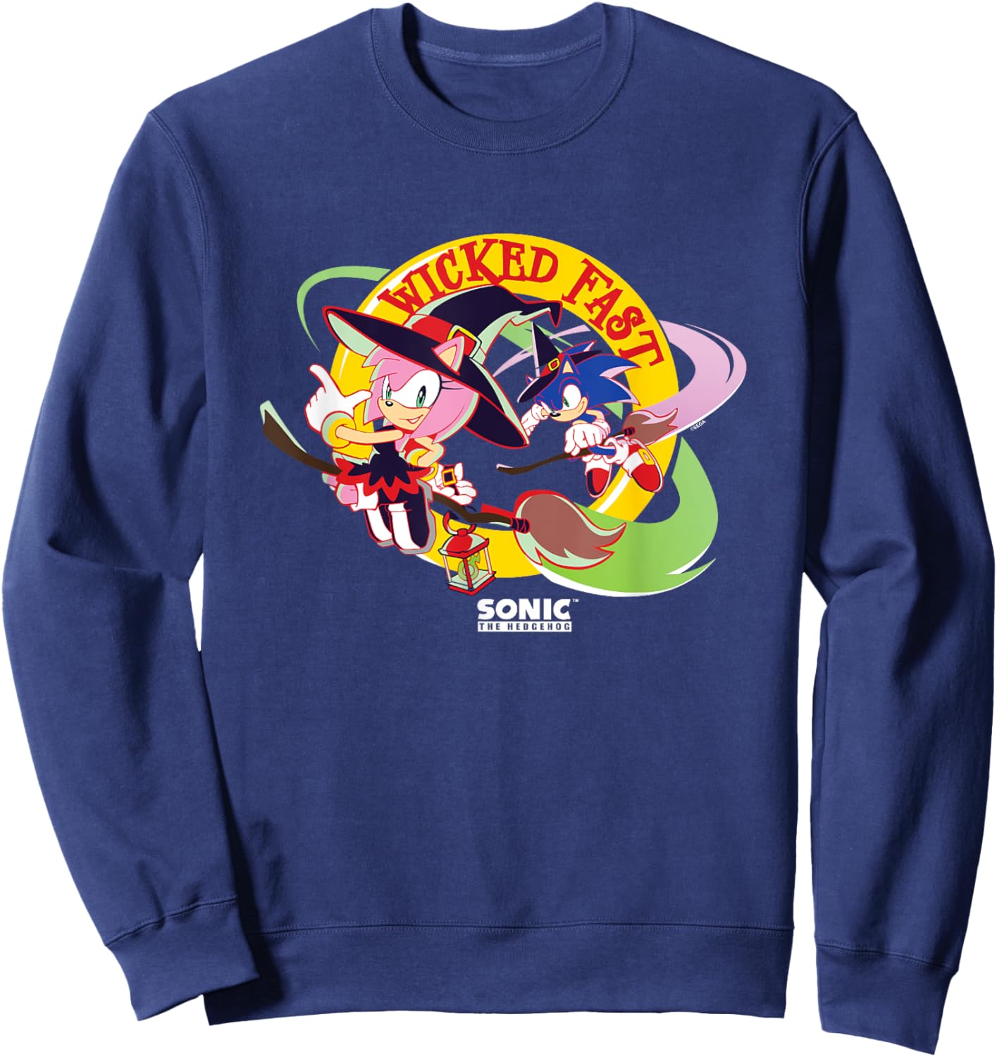 Sonic The Hedgehog Halloween Wicked Fast Witch Costumes Sweatshirt - Sweatshirt | Navy