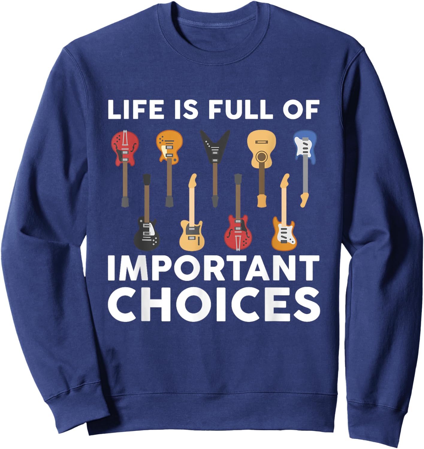 Funny Guitarist Guitar Player Music Lover Gift Women Short Sleeve Sweatshirt - Sweatshirt | Navy