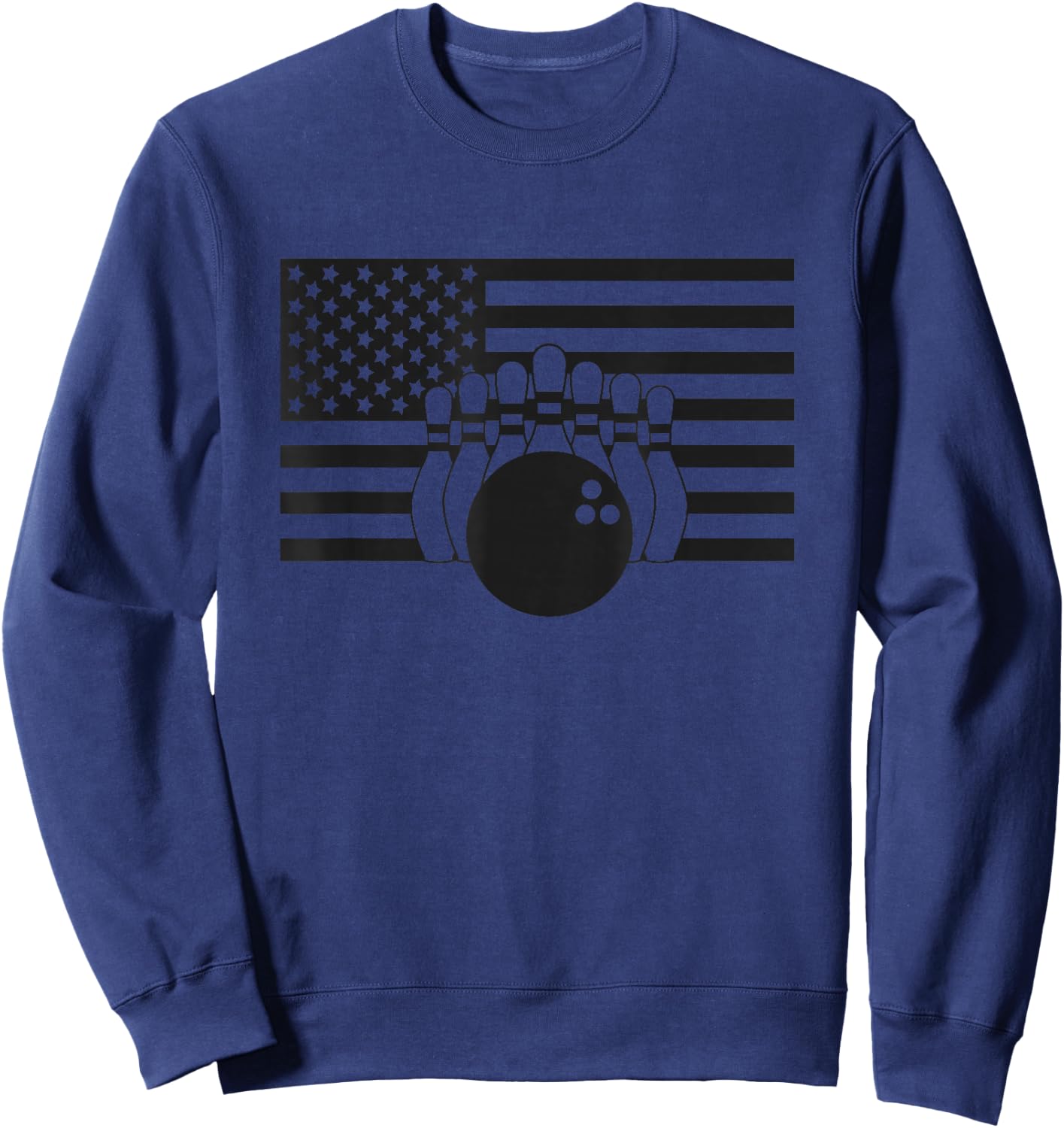 American Flag Bowling Apparel - Bowling Sweatshirt - Sweatshirt | Navy