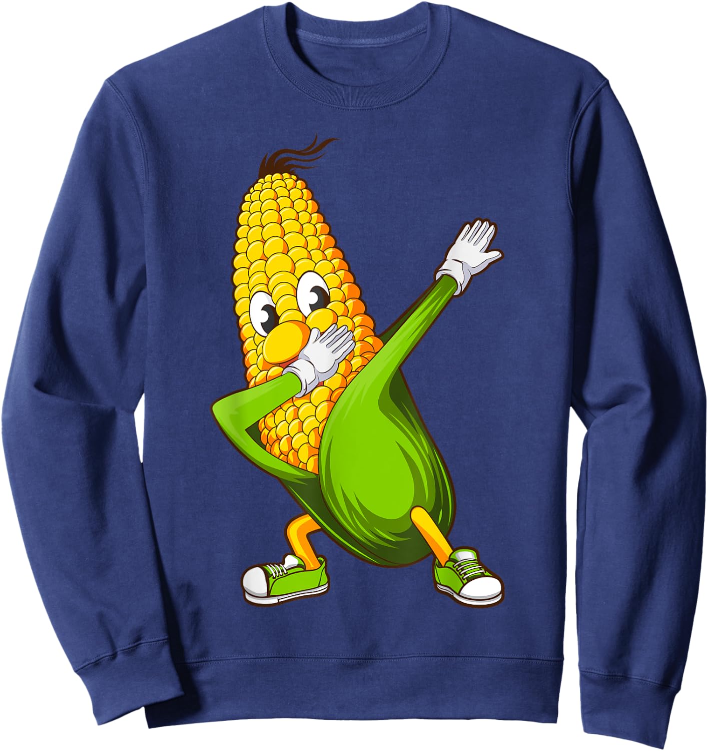 Funny Dabbing Corn Gift | Cute Dancing Farmers Men Women Sweatshirt - Sweatshirt | Navy